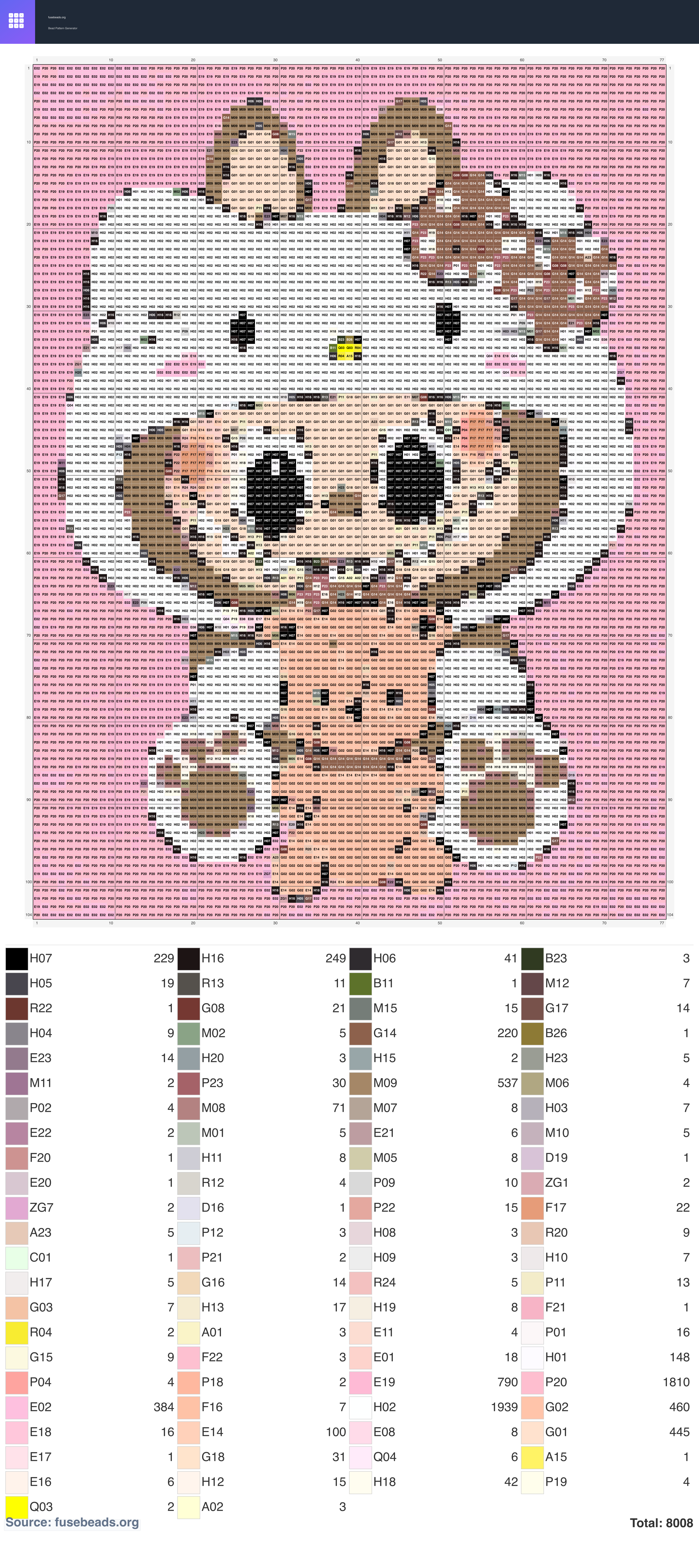 Labubu perler beads pattern
