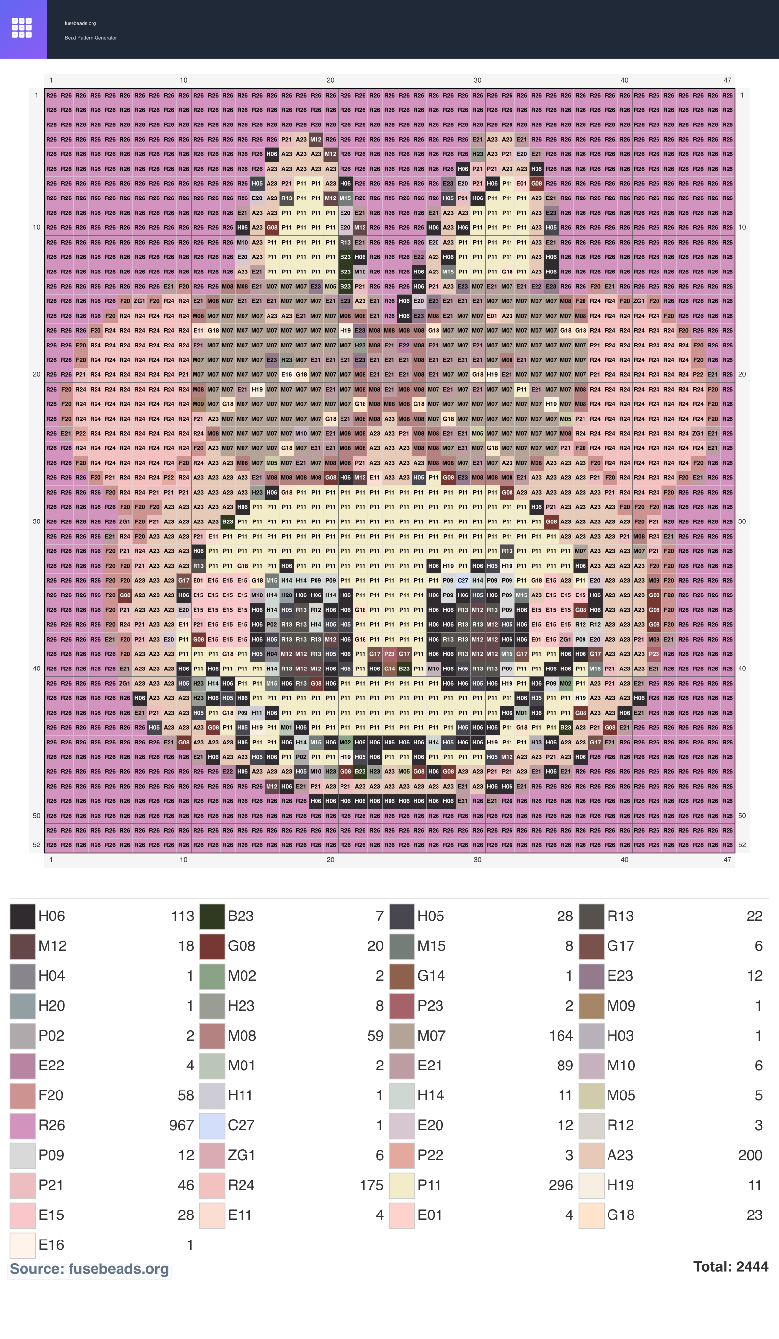 Labubu perler beads pattern