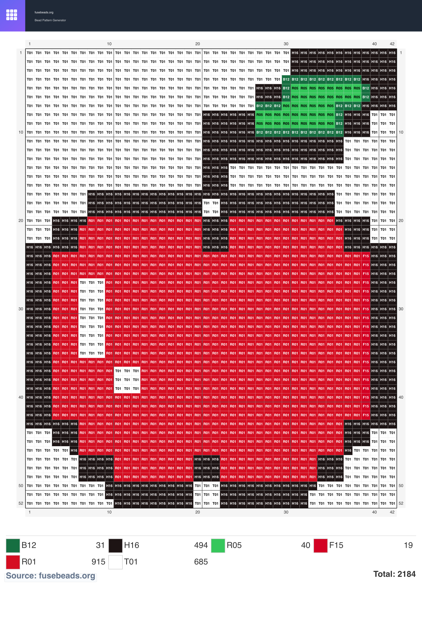 Red Apple perler beads pattern