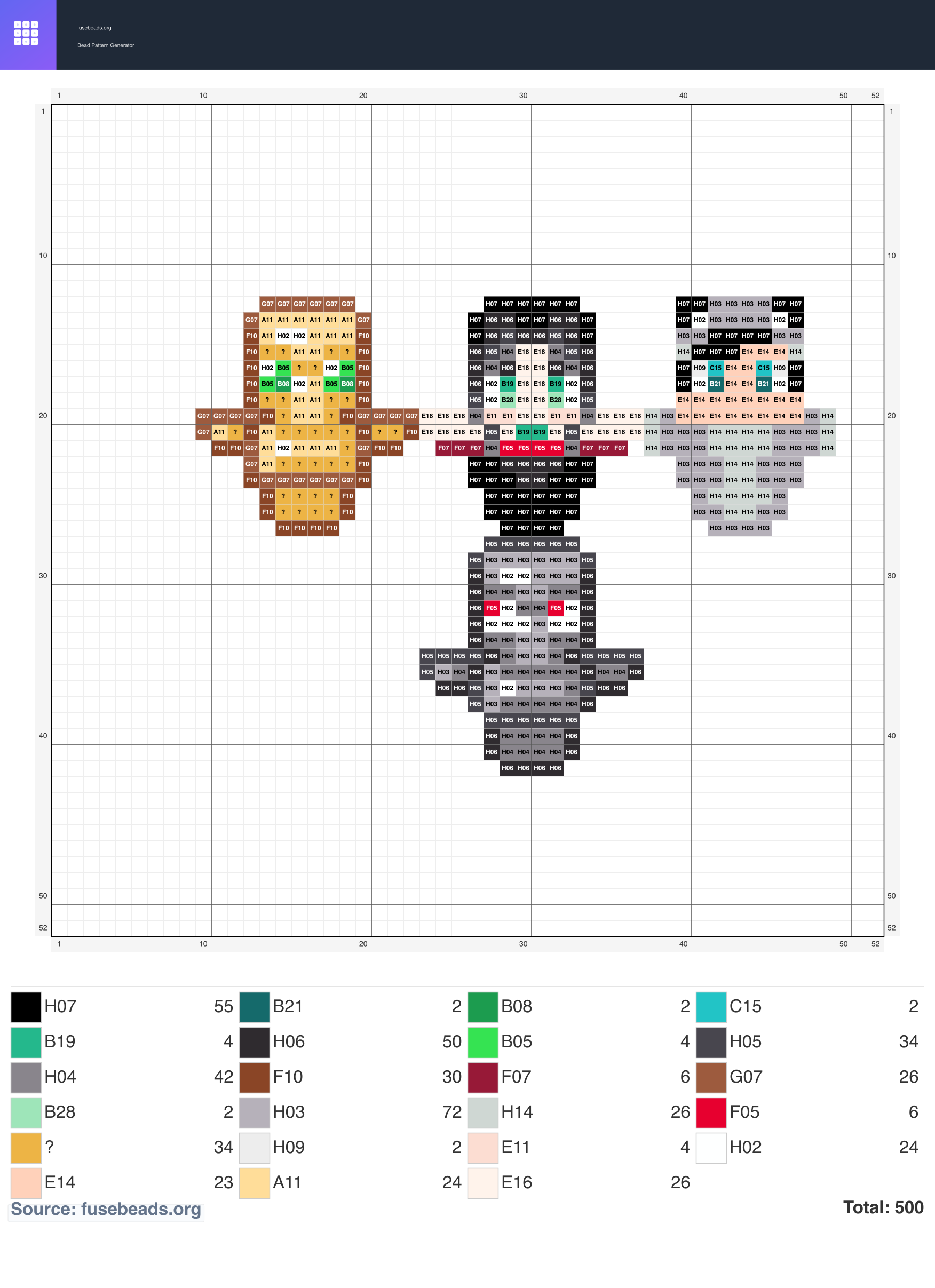 Kawaii #467 perler beads pattern