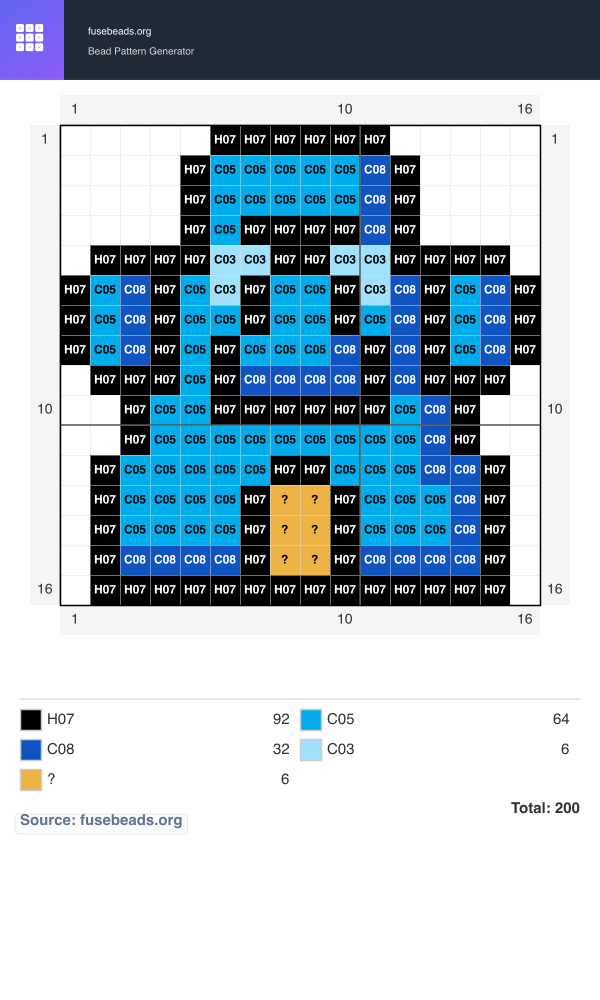 Fish perler beads pattern
