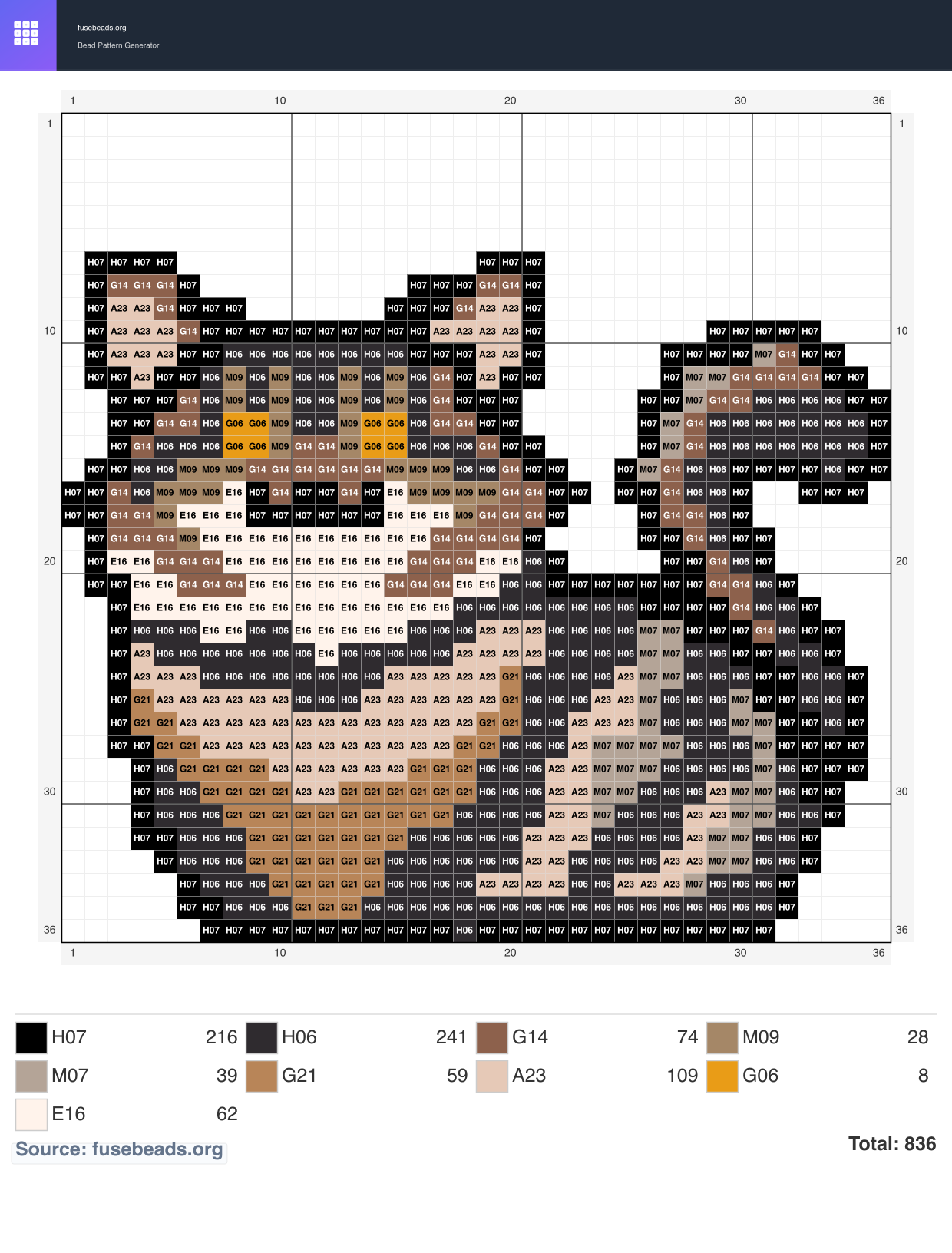 Kawaii #483 perler beads pattern