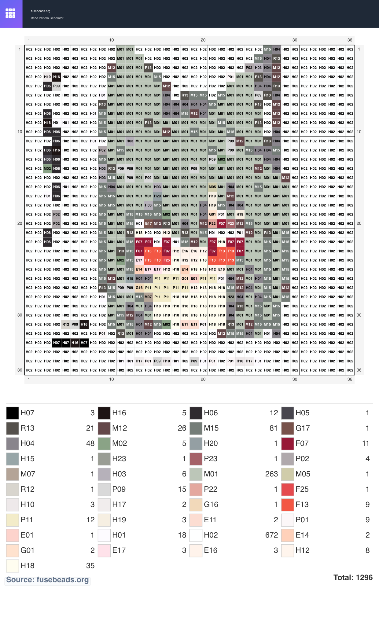 Fox perler beads pattern
