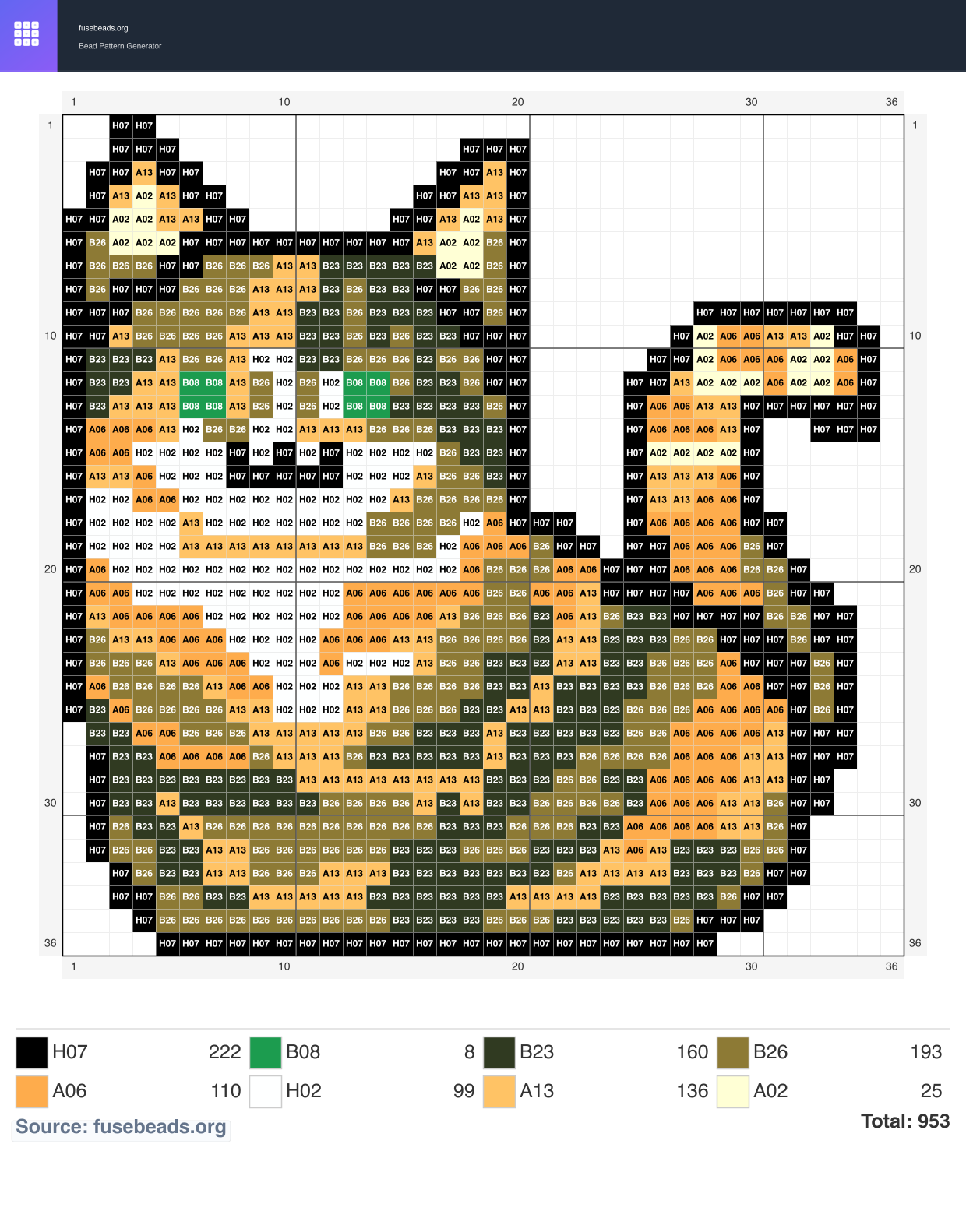 Kawaii #485 perler beads pattern