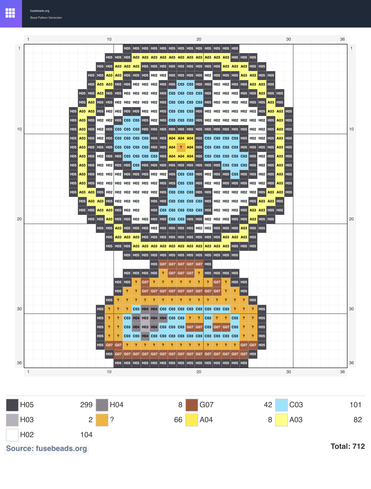Kawaii #489 perler beads pattern