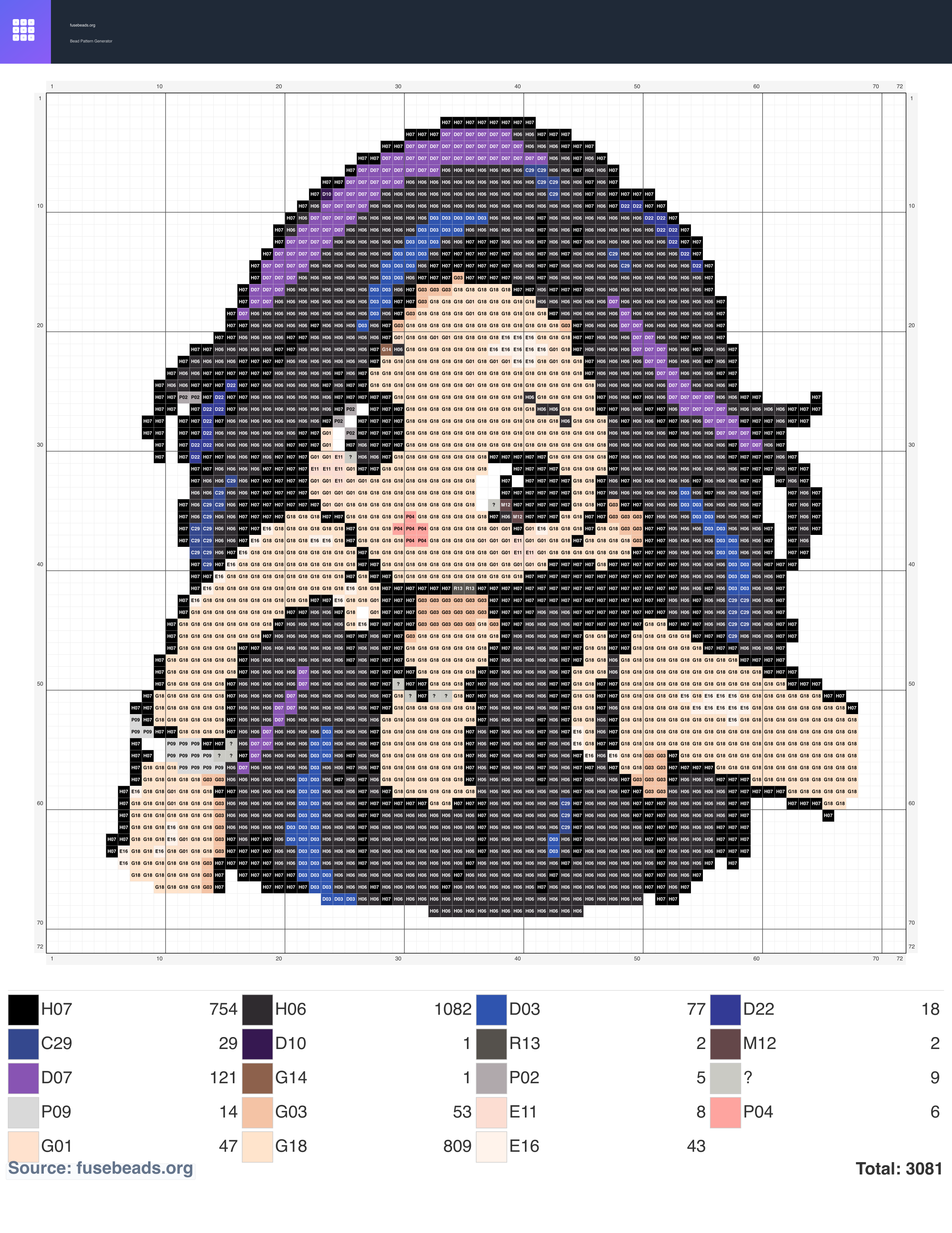 Kawaii #490 perler beads pattern