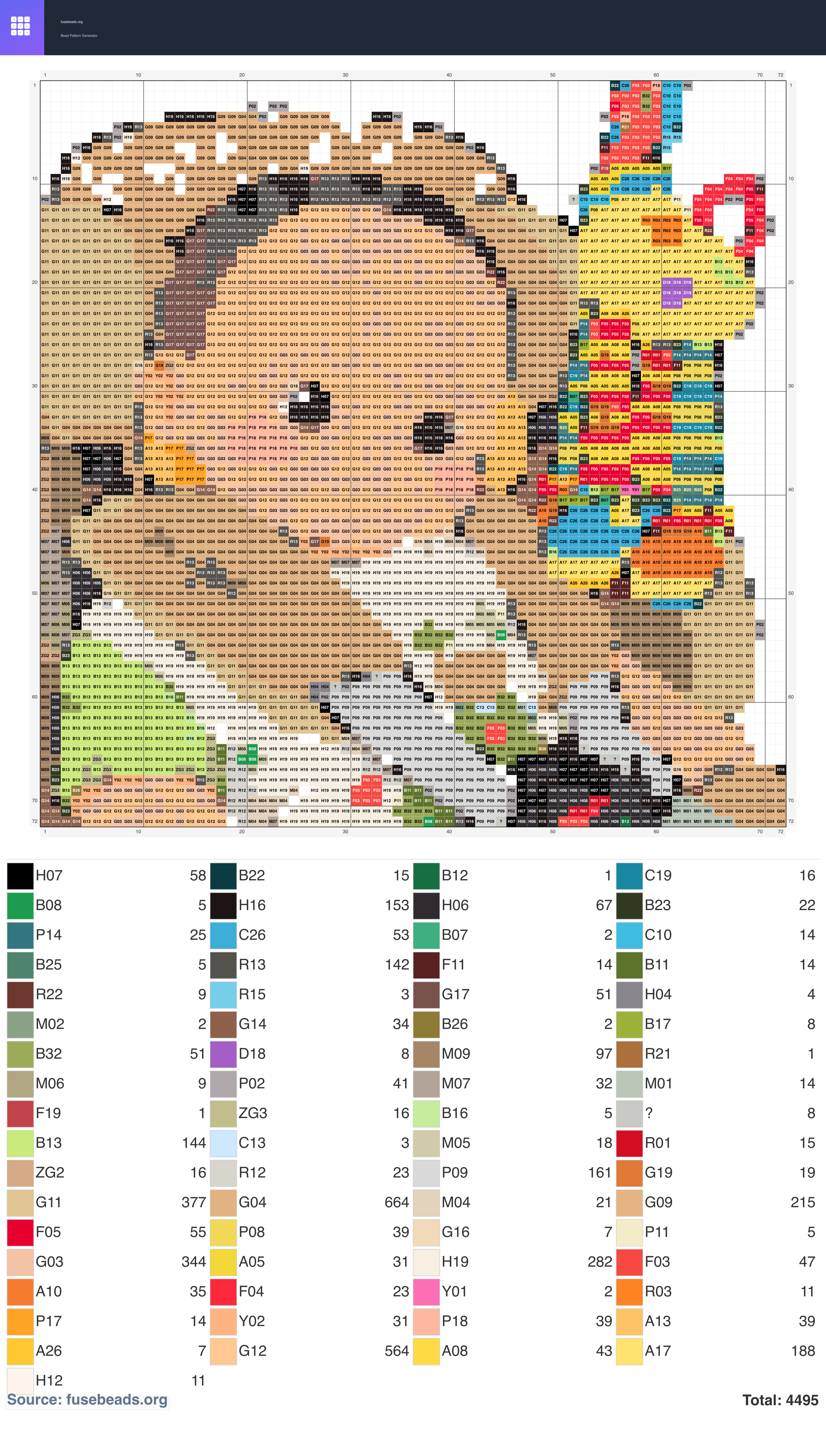 Baby perler beads pattern