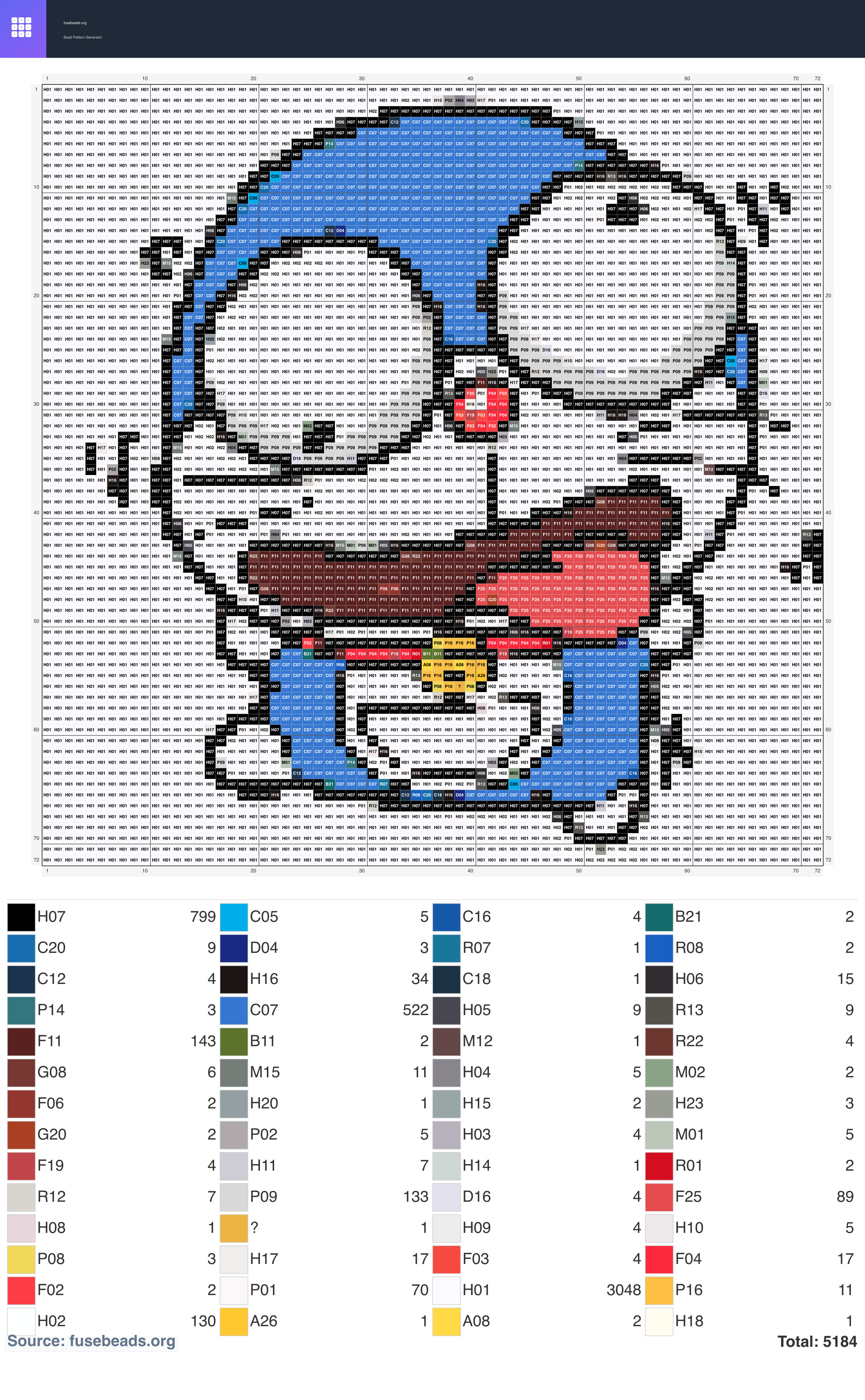 Doraemon perler beads pattern
