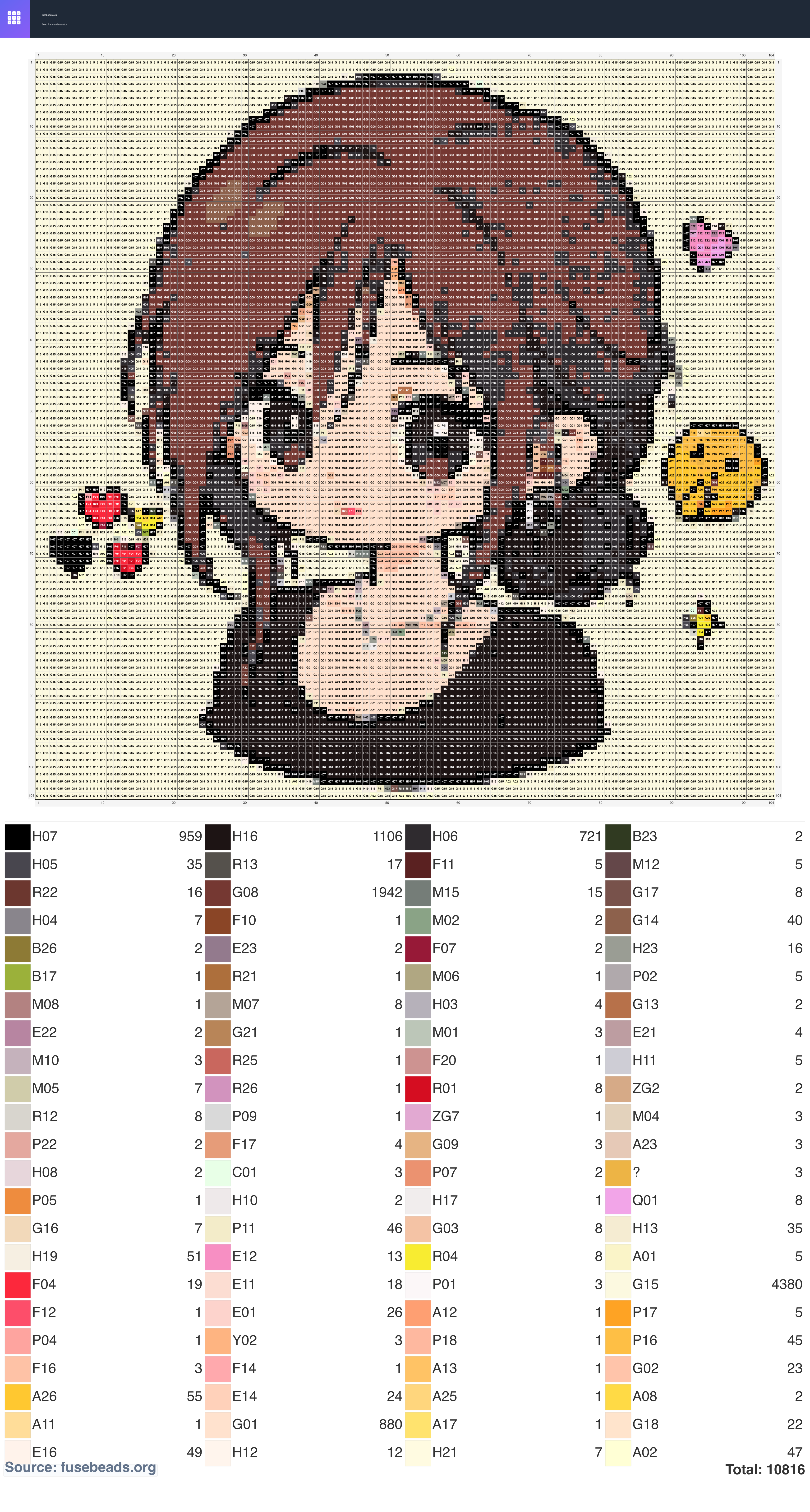 Moonlight perler beads pattern