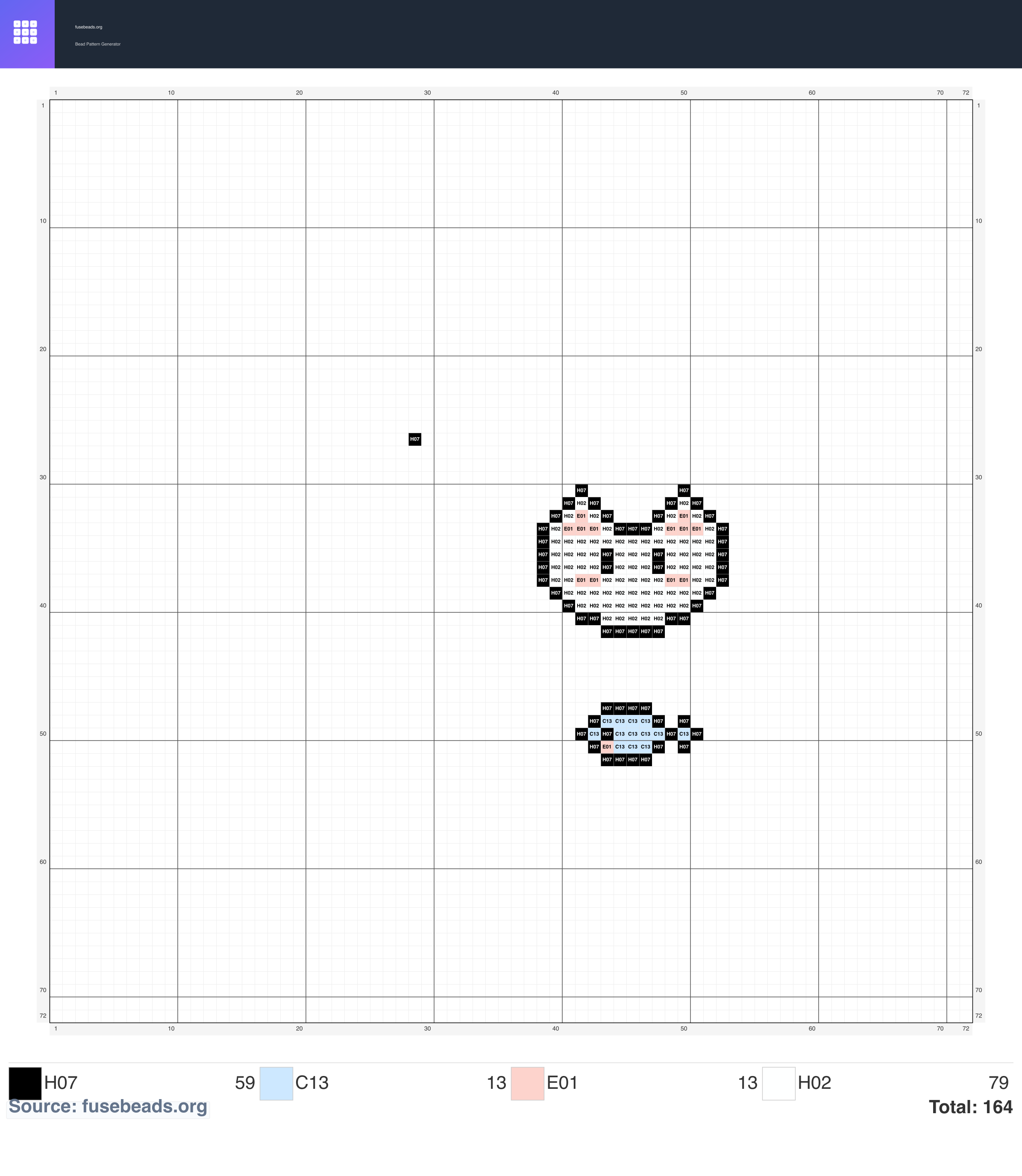 Meow perler beads pattern