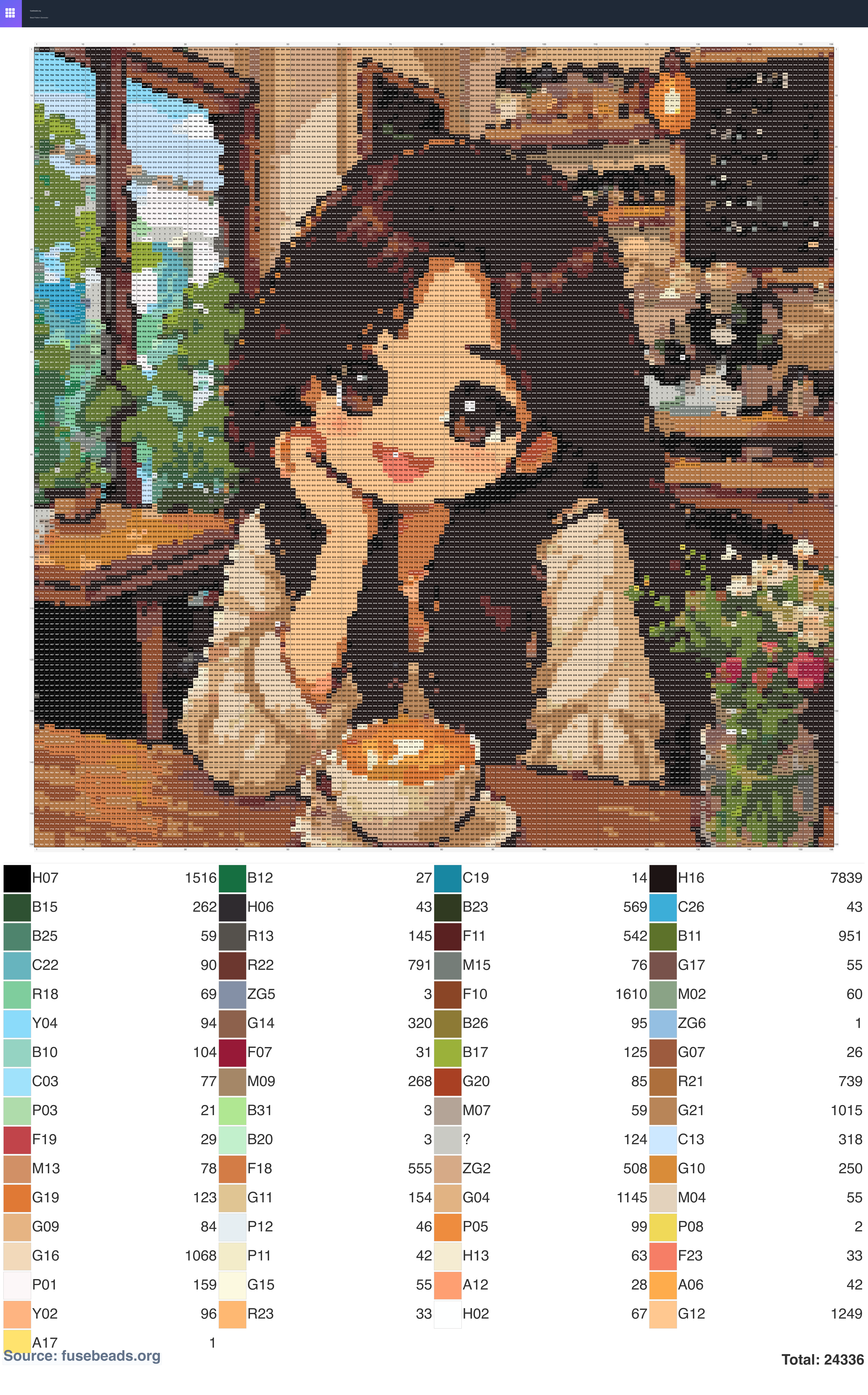 Girl perler beads pattern