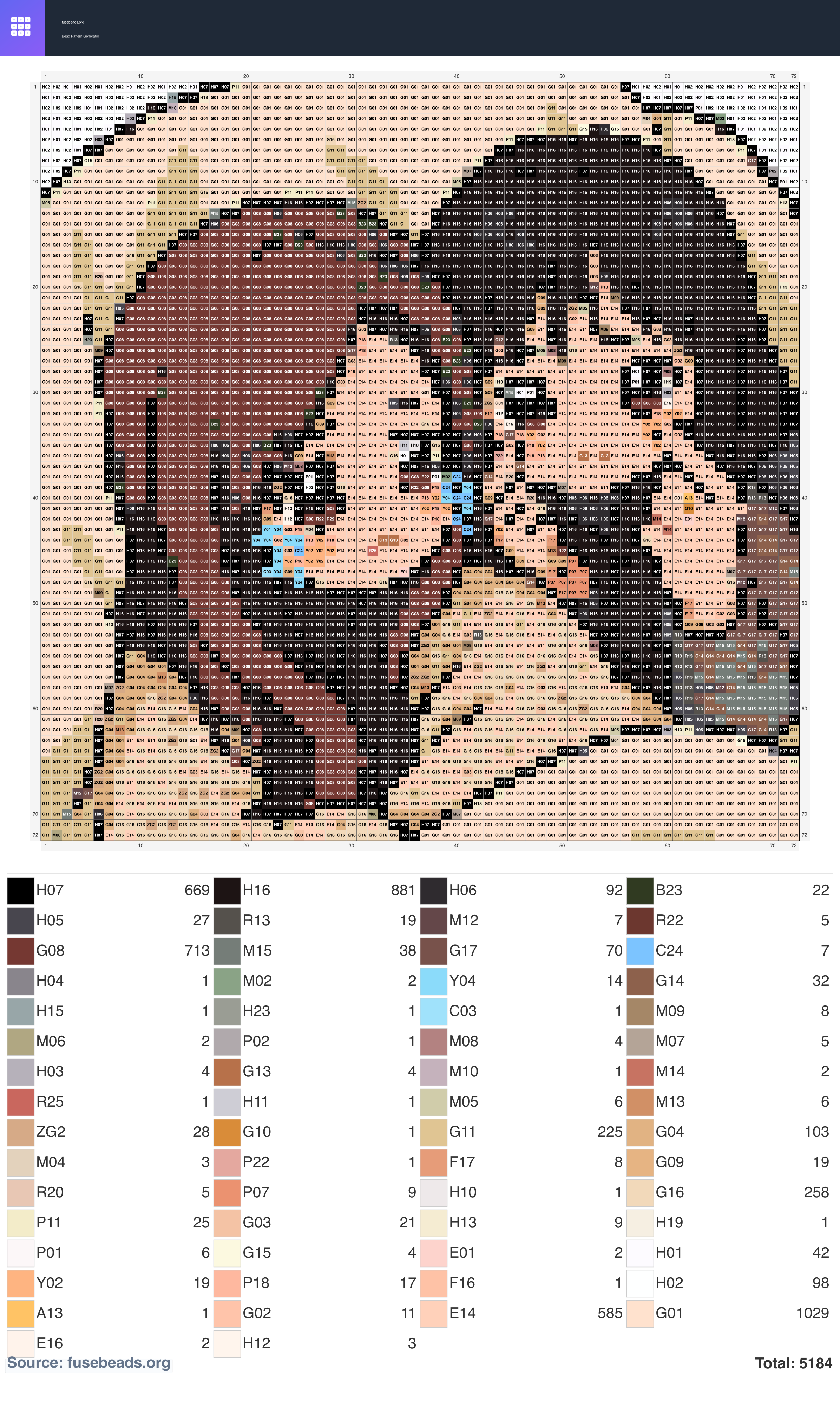 Kawaii #614 perler beads pattern