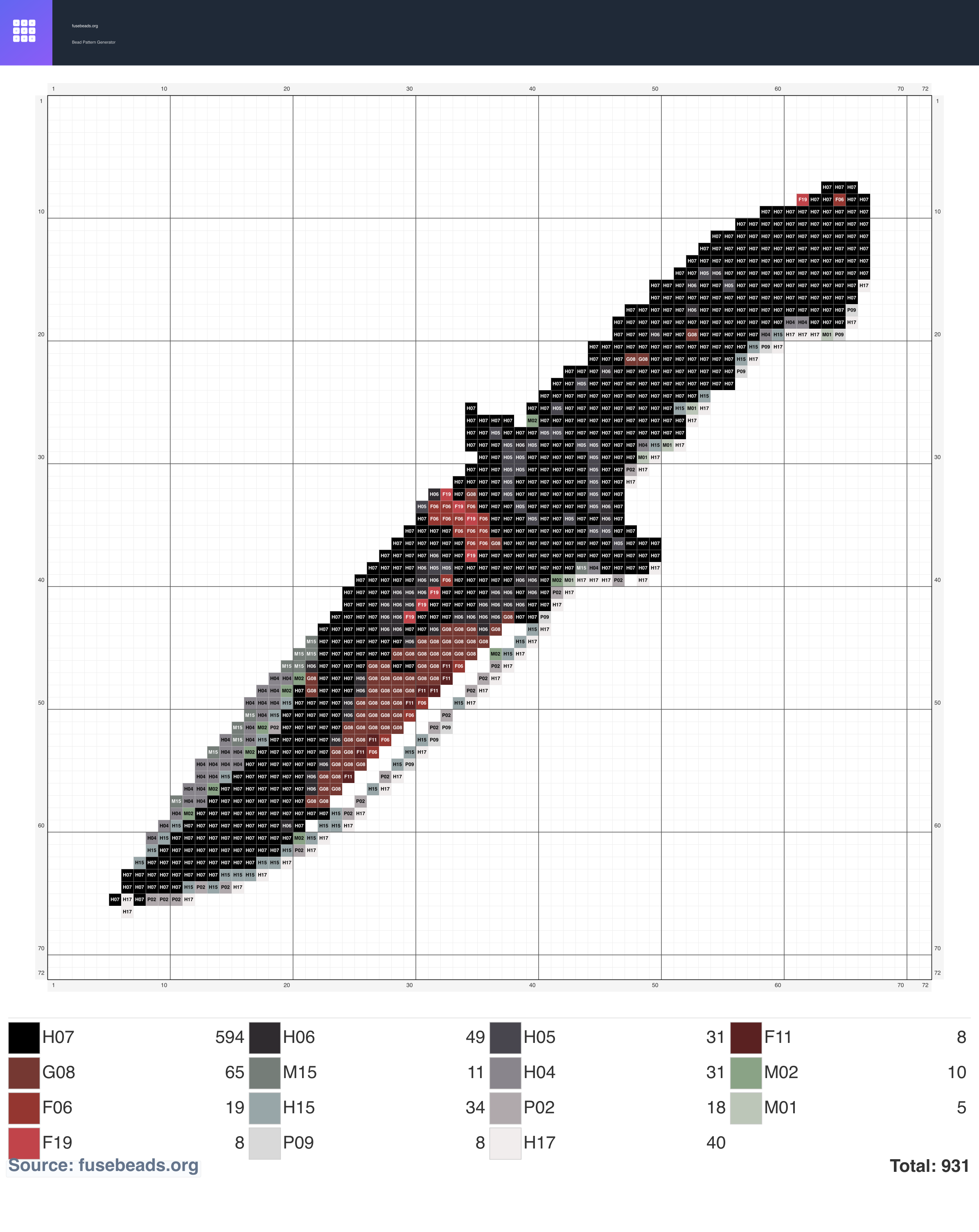 Kawaii #617 perler beads pattern