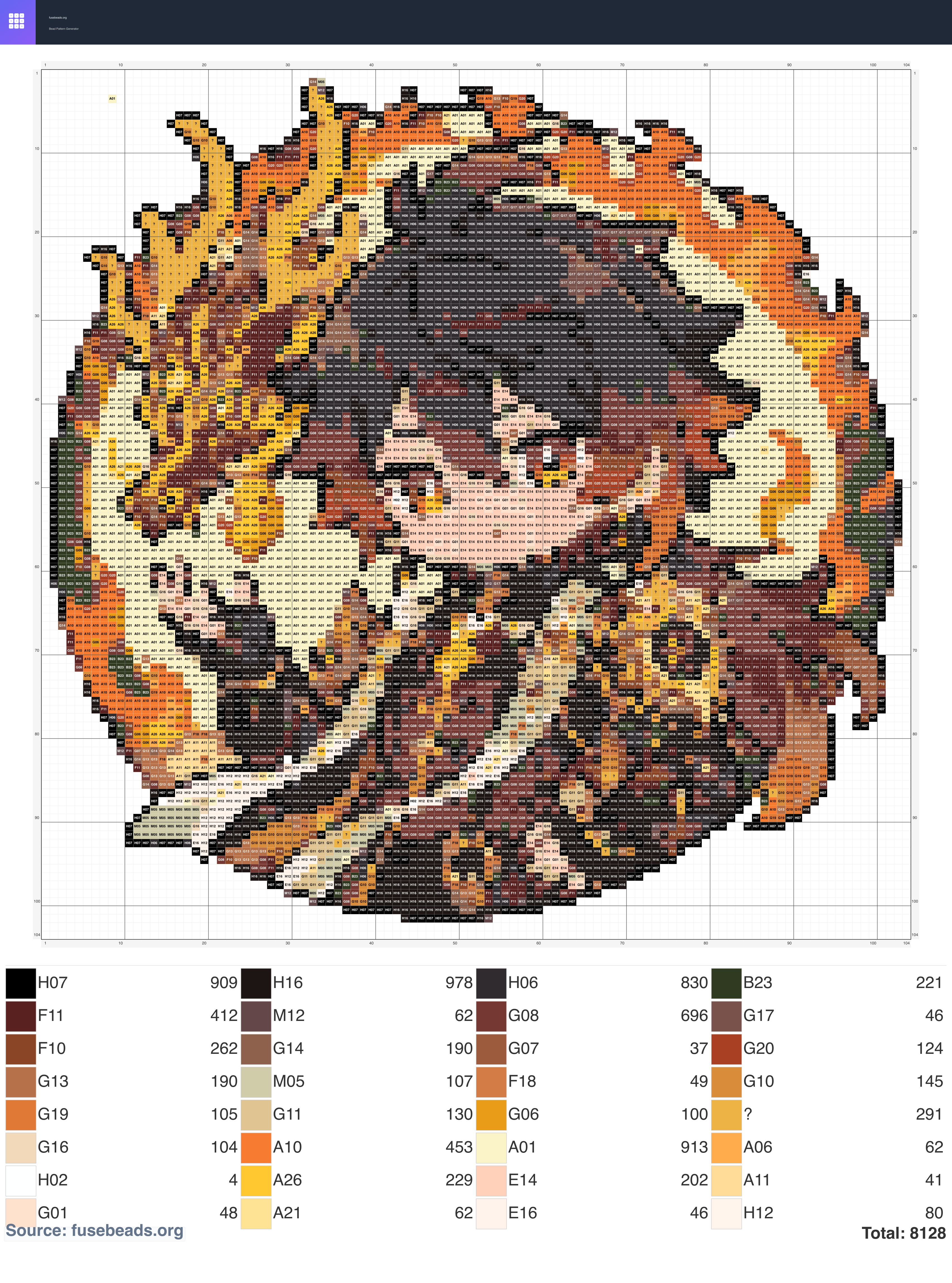 Kawaii #619 perler beads pattern