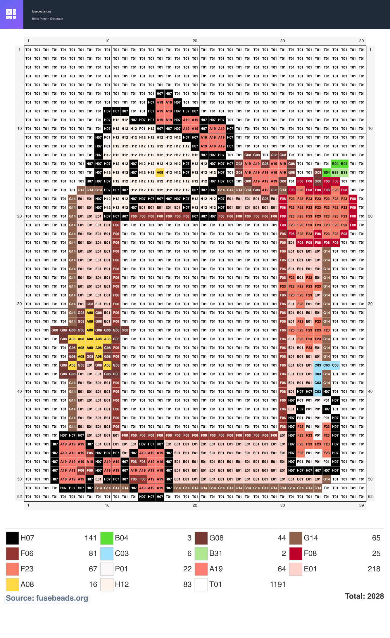 Kitty Frame perler beads pattern