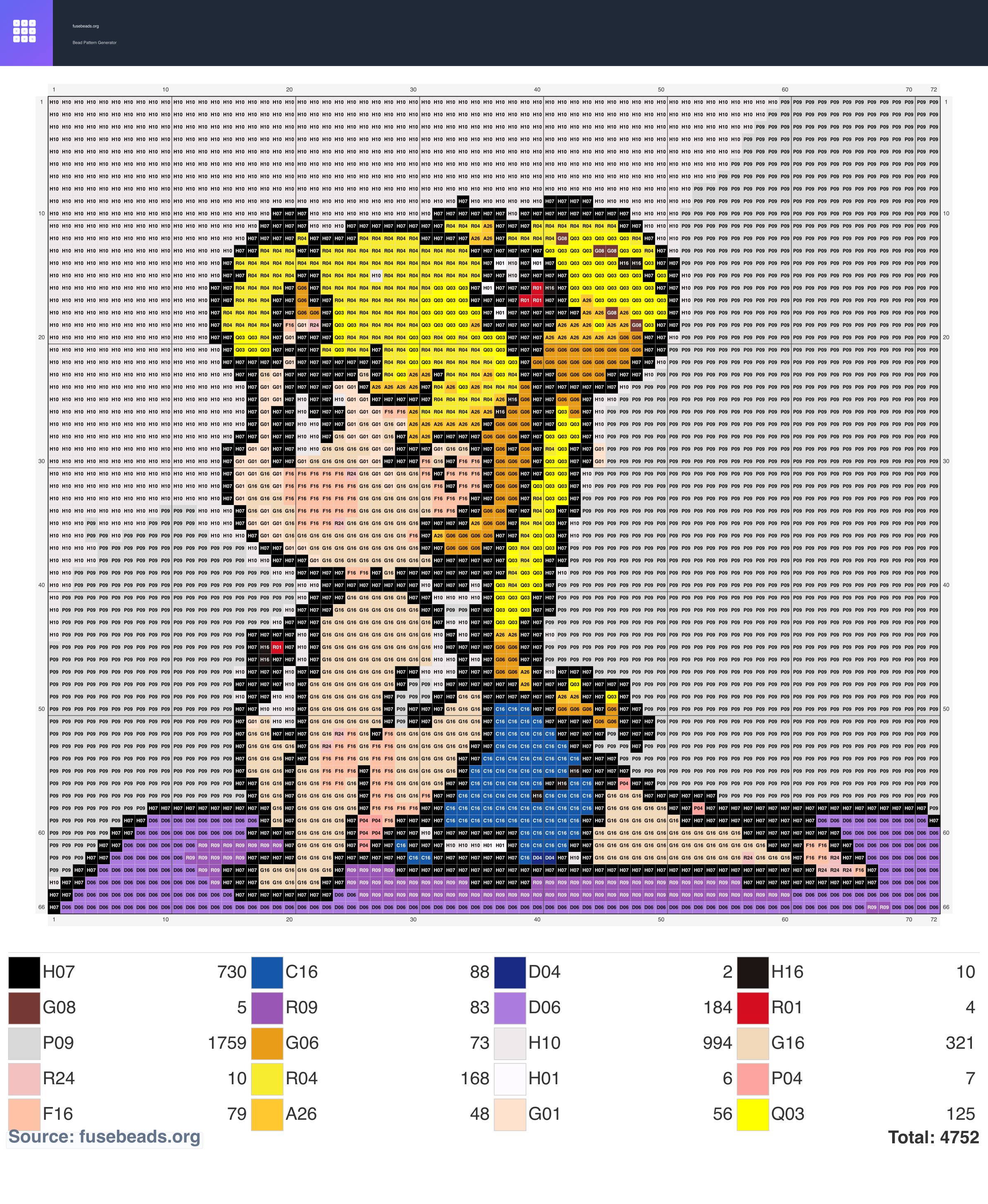 Pretty Girl perler beads pattern