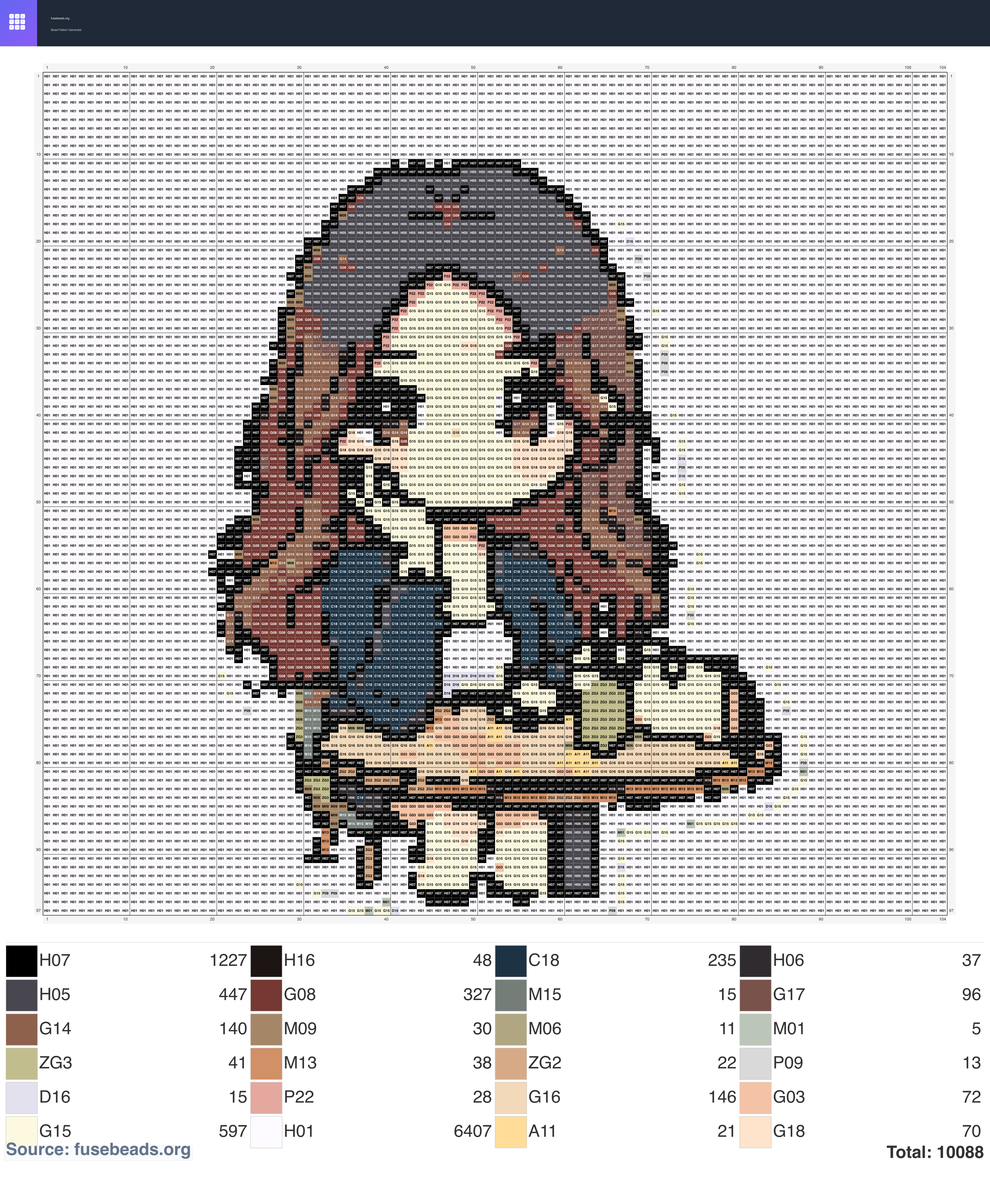 Girl perler beads pattern