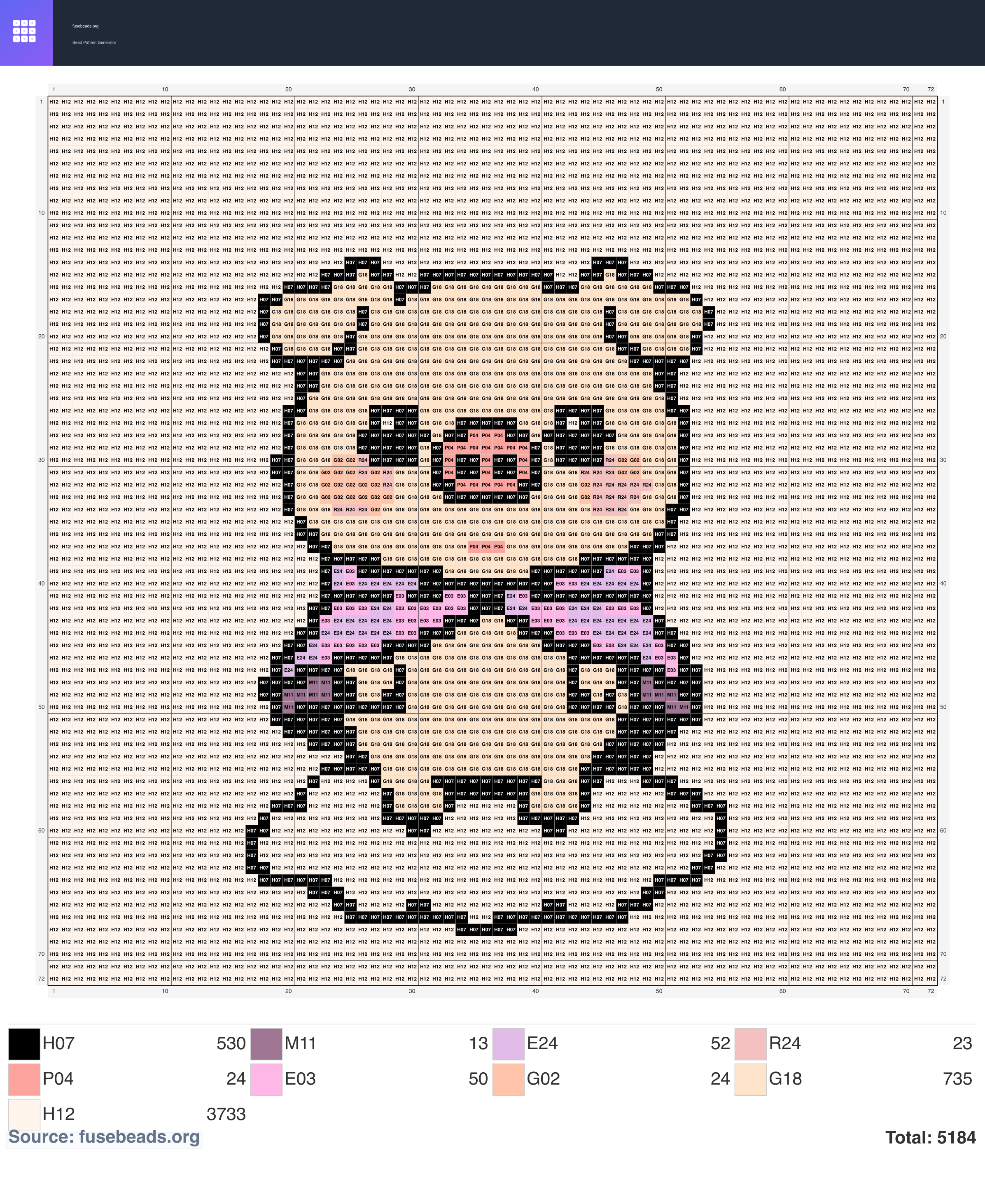 Piglet perler beads pattern