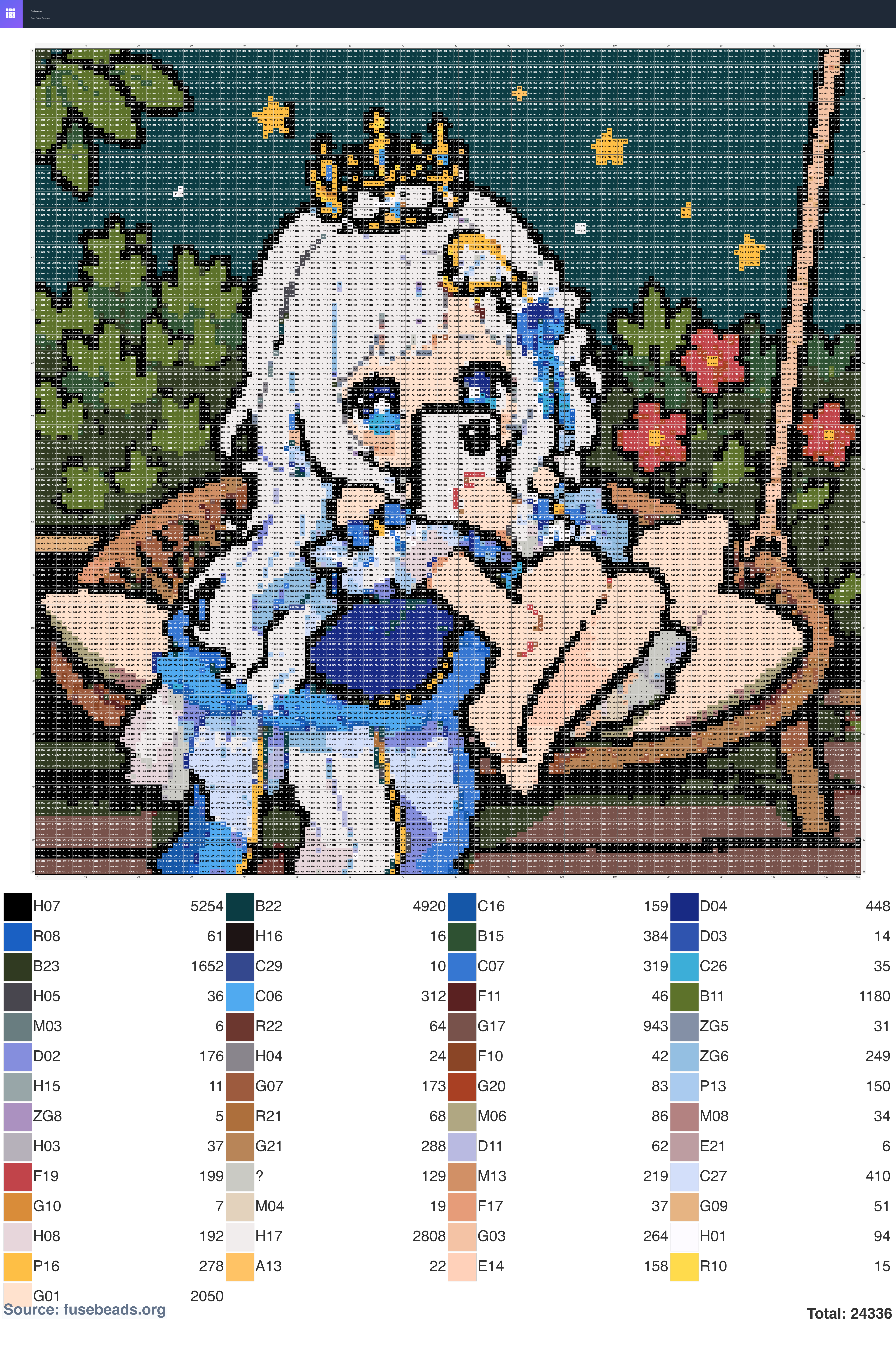 Furina perler beads pattern