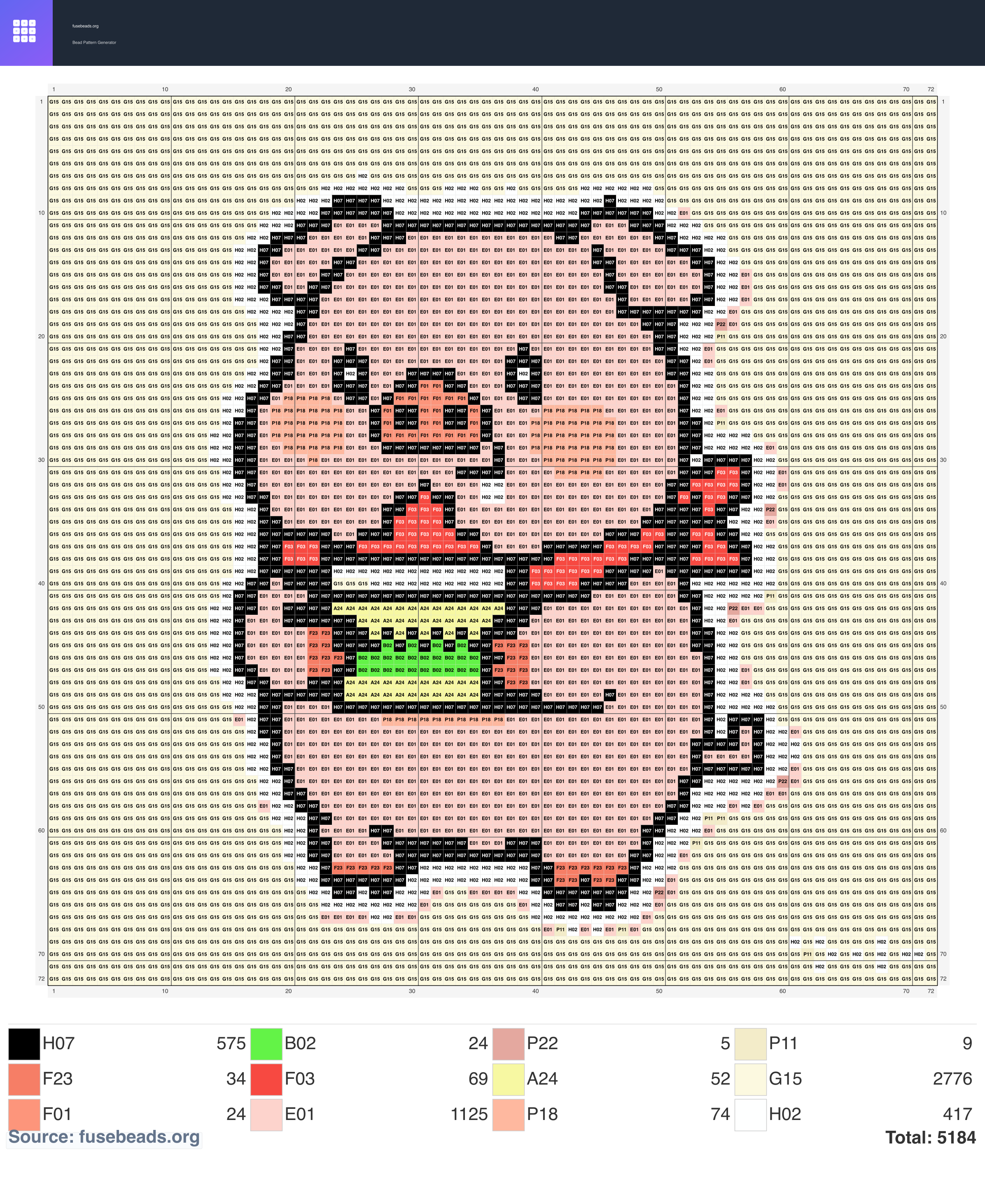 Cake Piglet perler beads pattern