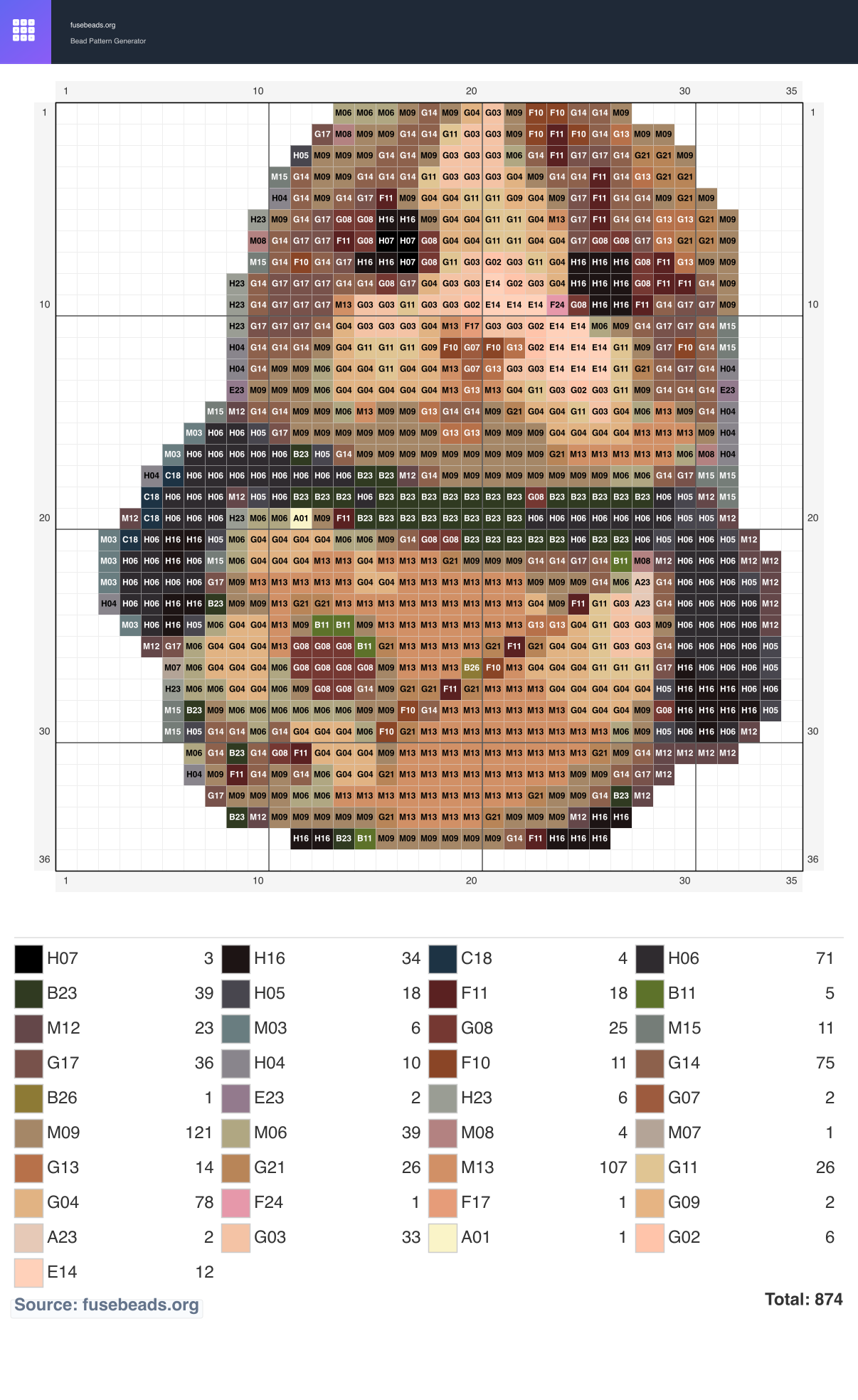 Bear perler beads pattern