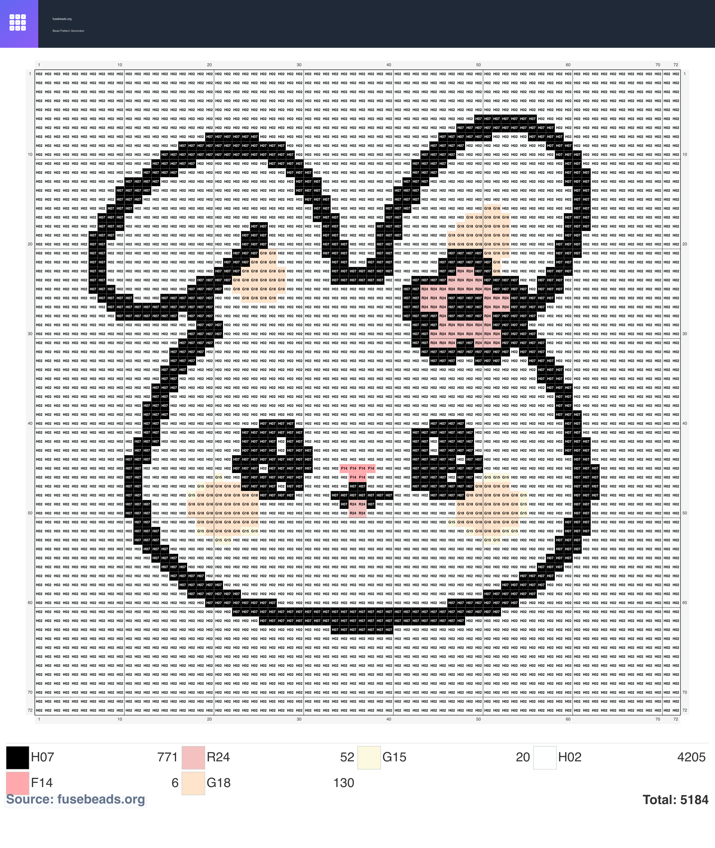 Bunny perler beads pattern