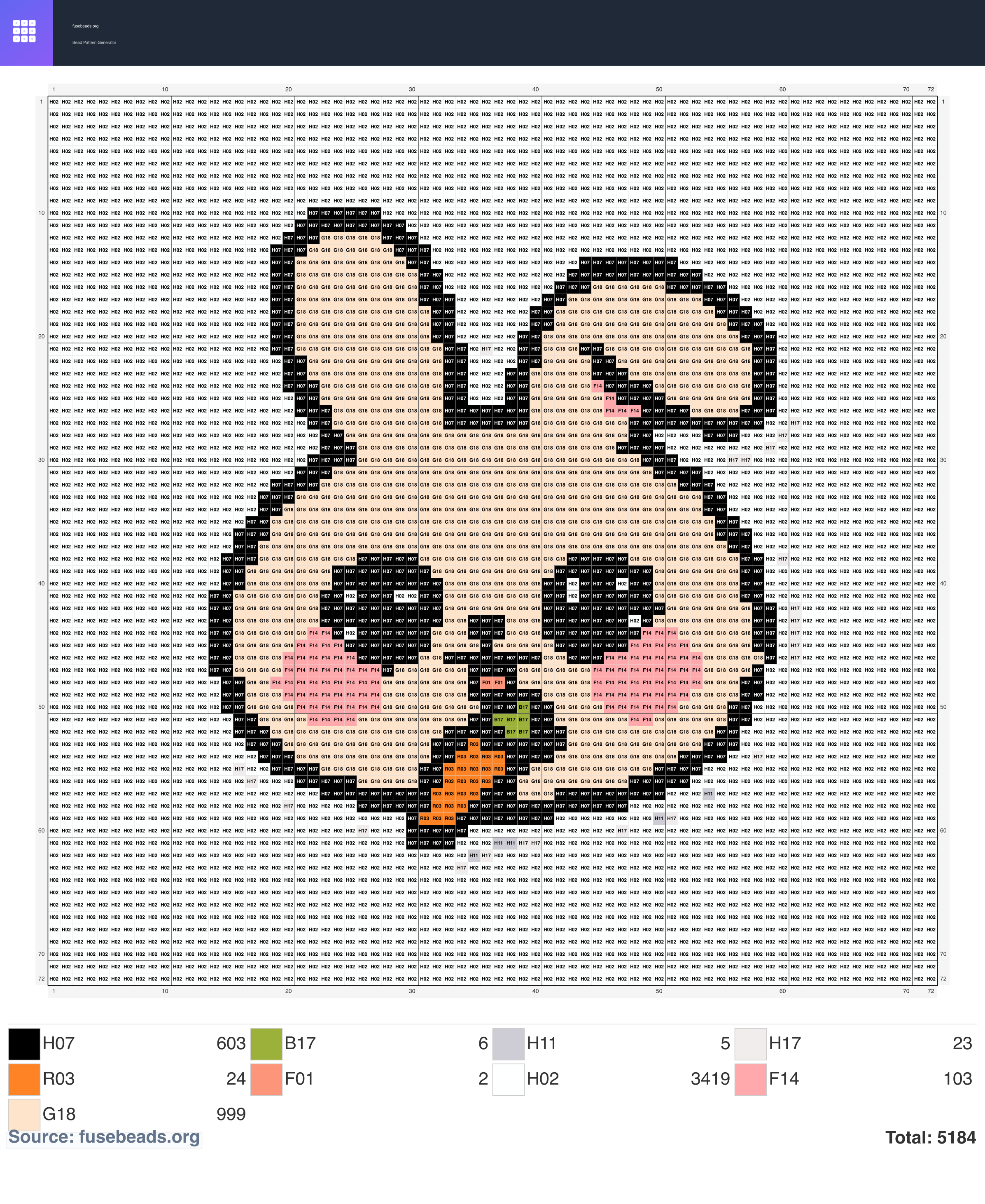 Bunny perler beads pattern