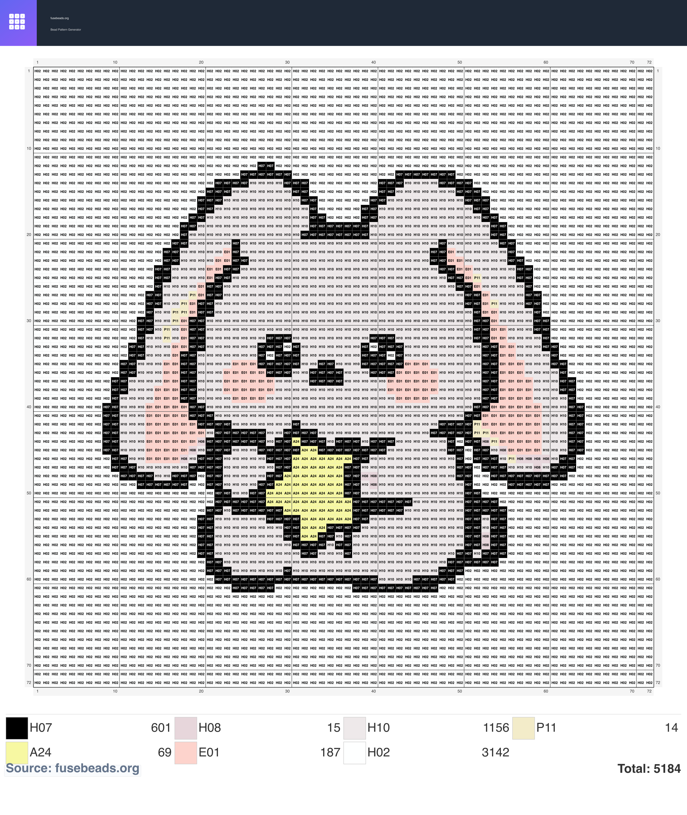 Bunny perler beads pattern