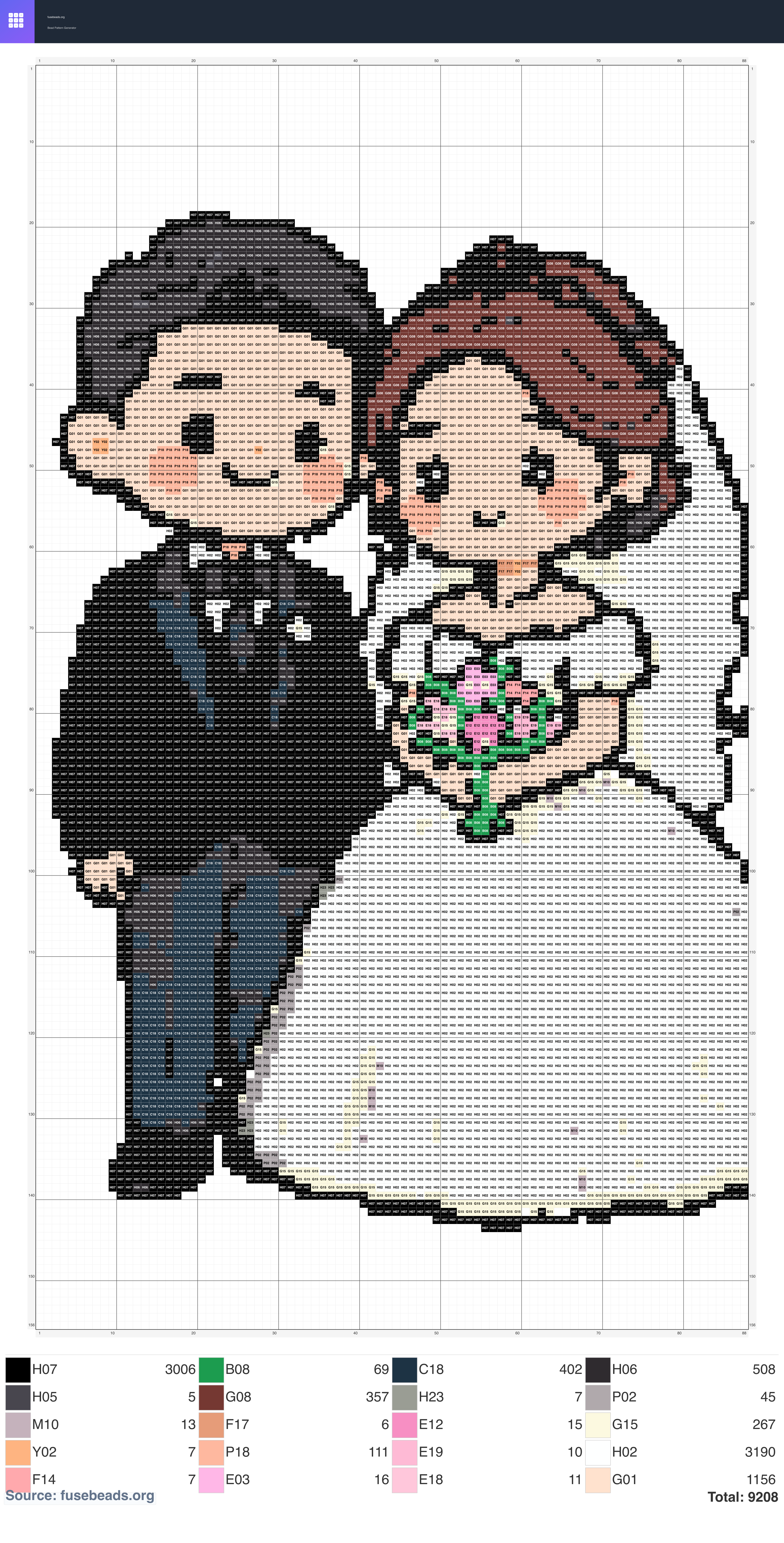 Kawaii #889 perler beads pattern
