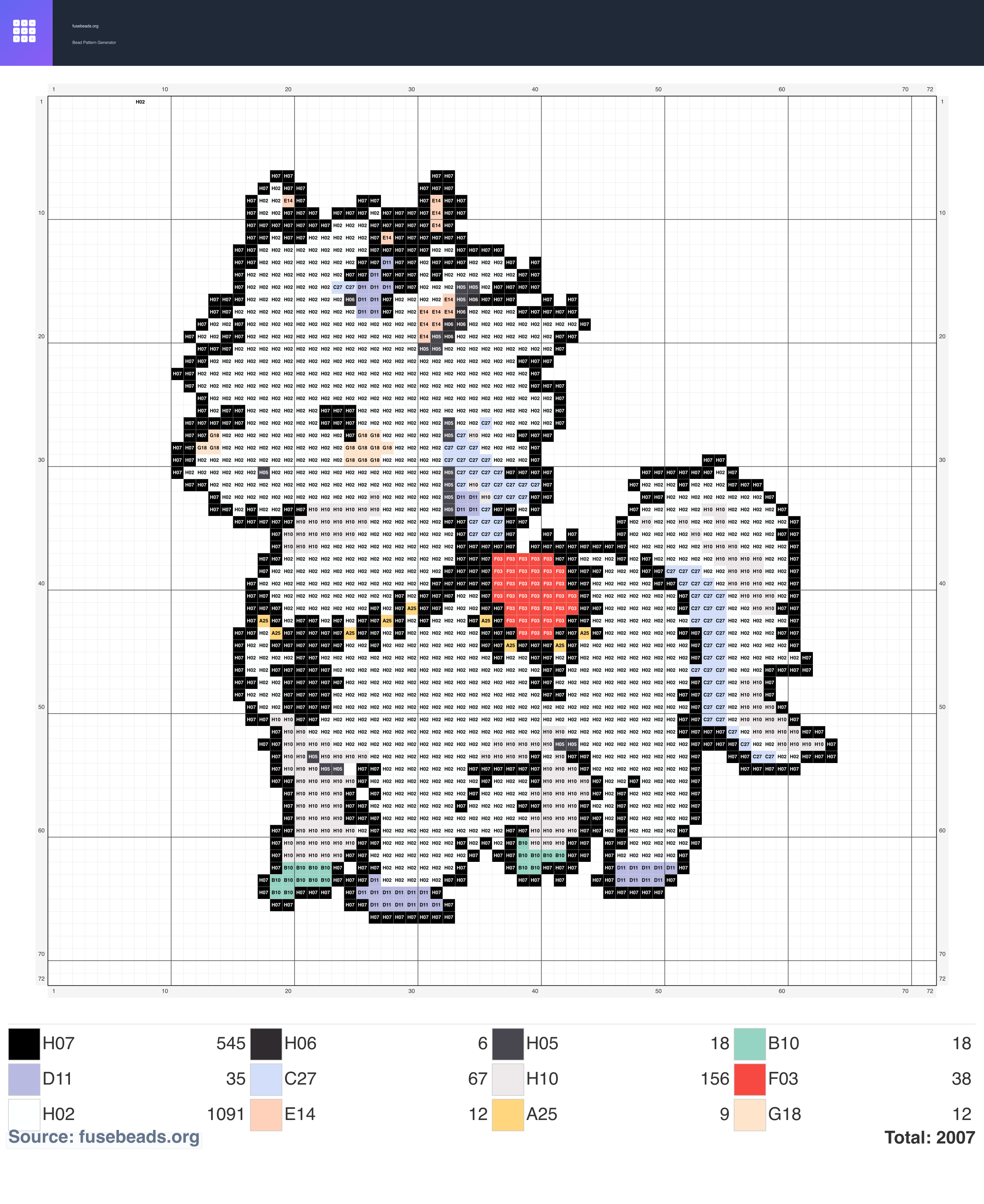 Kawaii #911 perler beads pattern