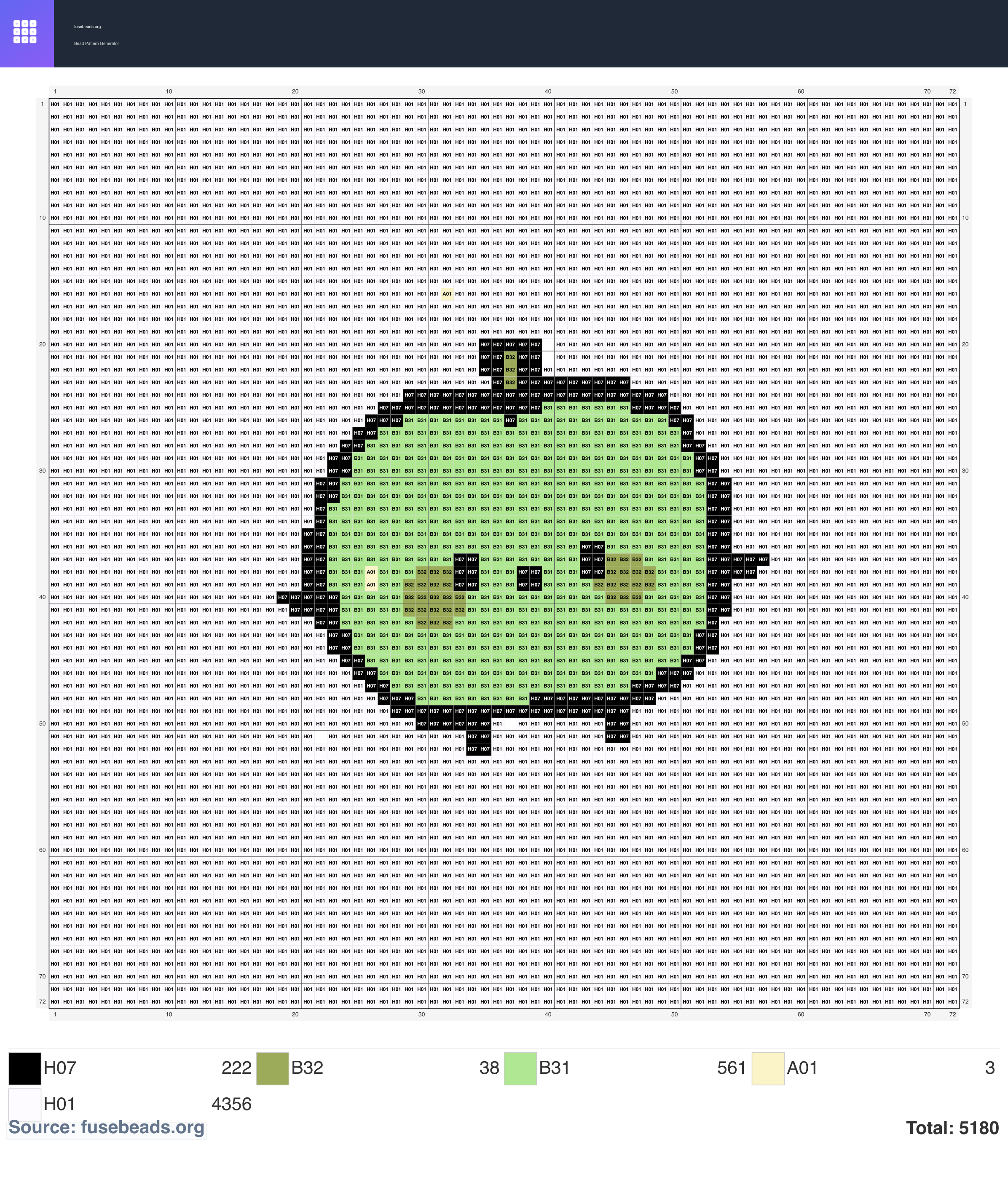 Apple perler beads pattern