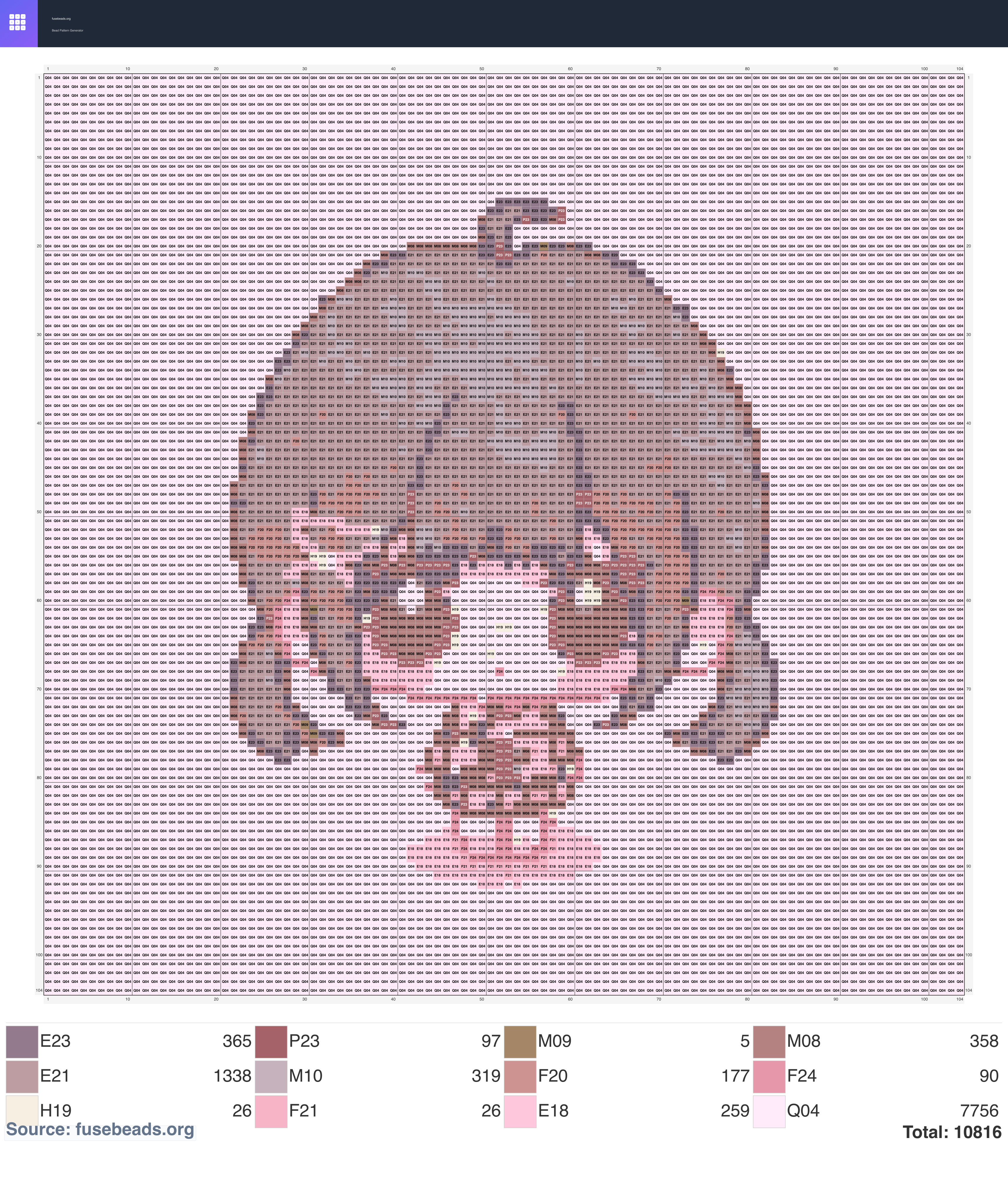 Baby perler beads pattern