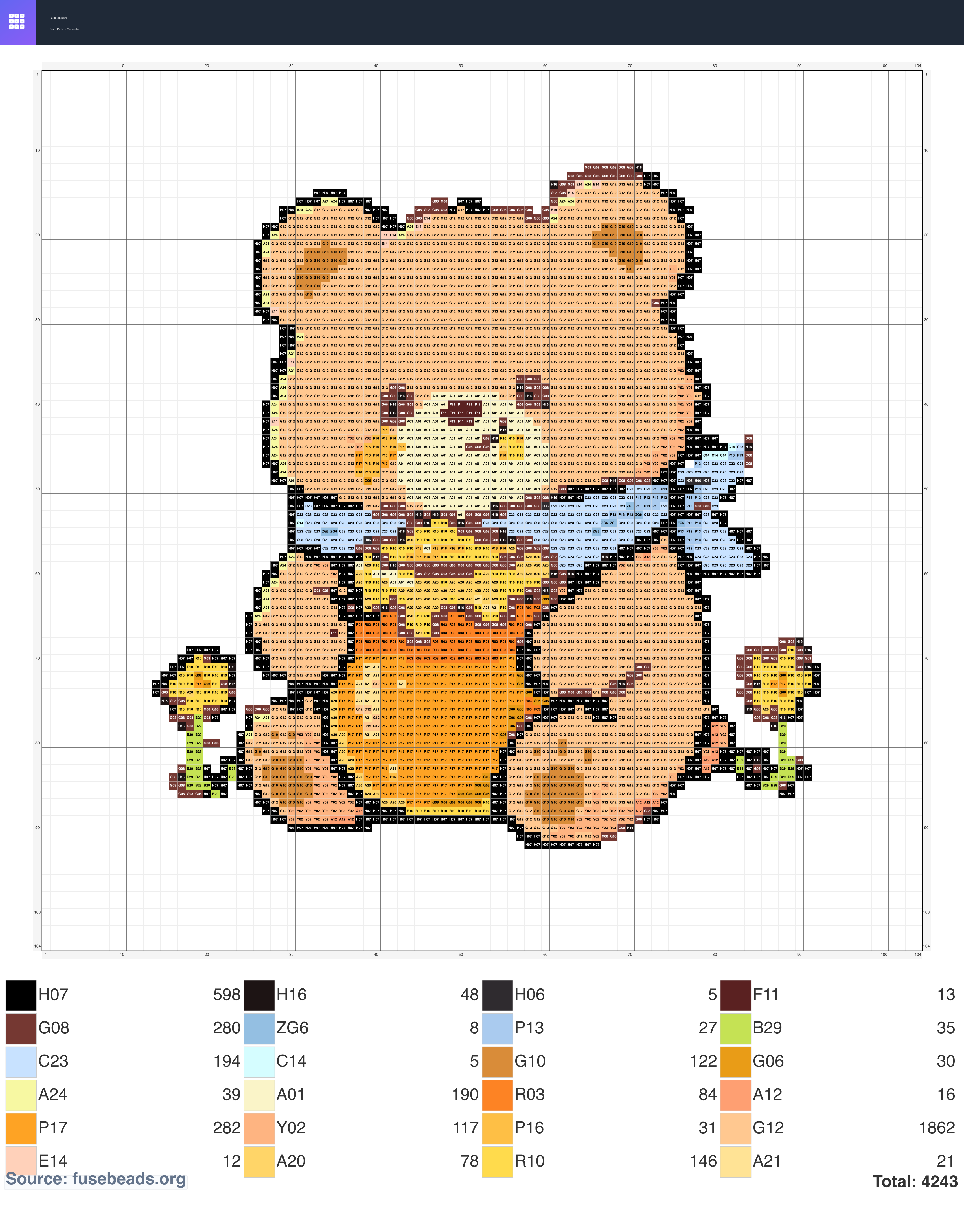Bear perler beads pattern