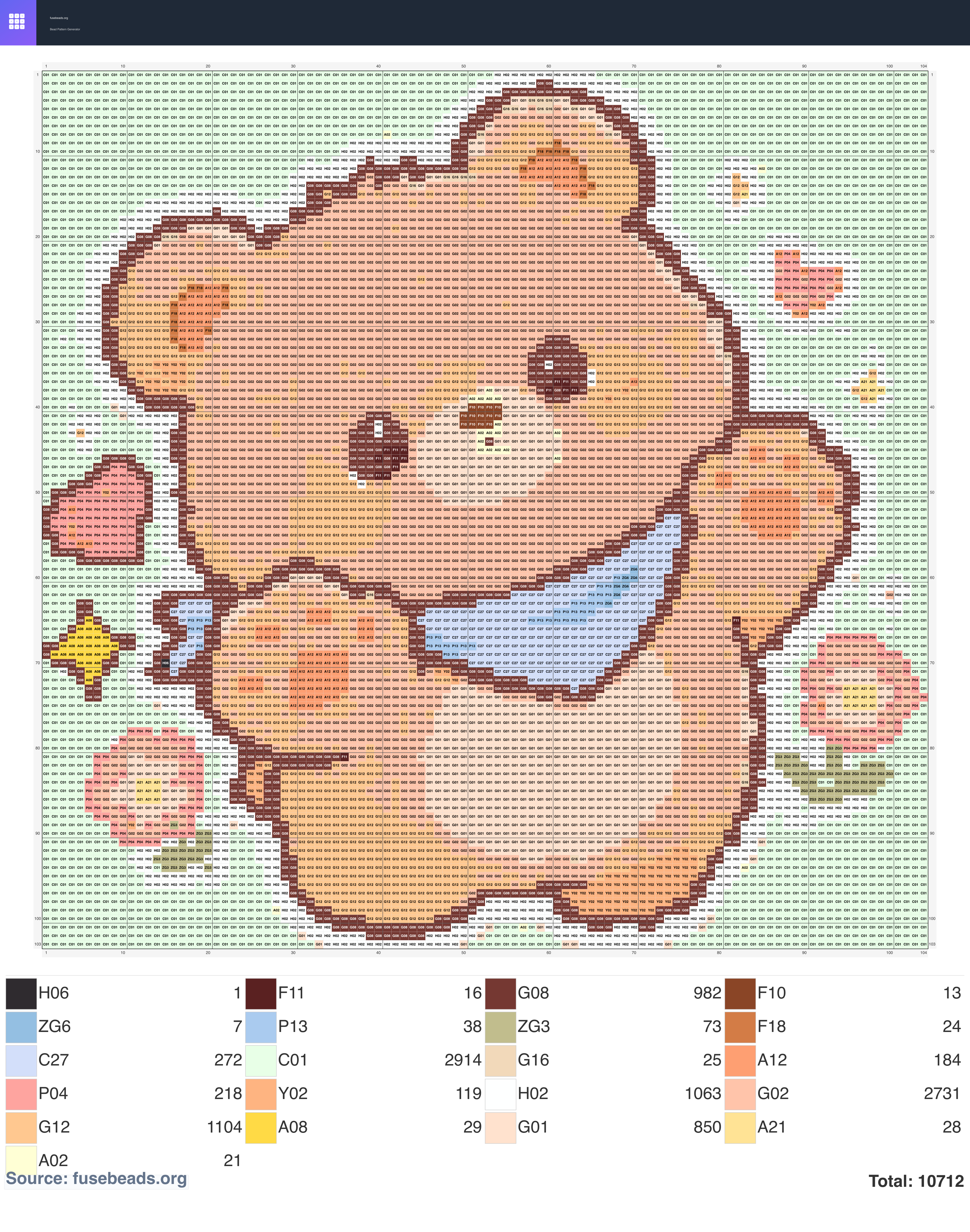 Bear perler beads pattern