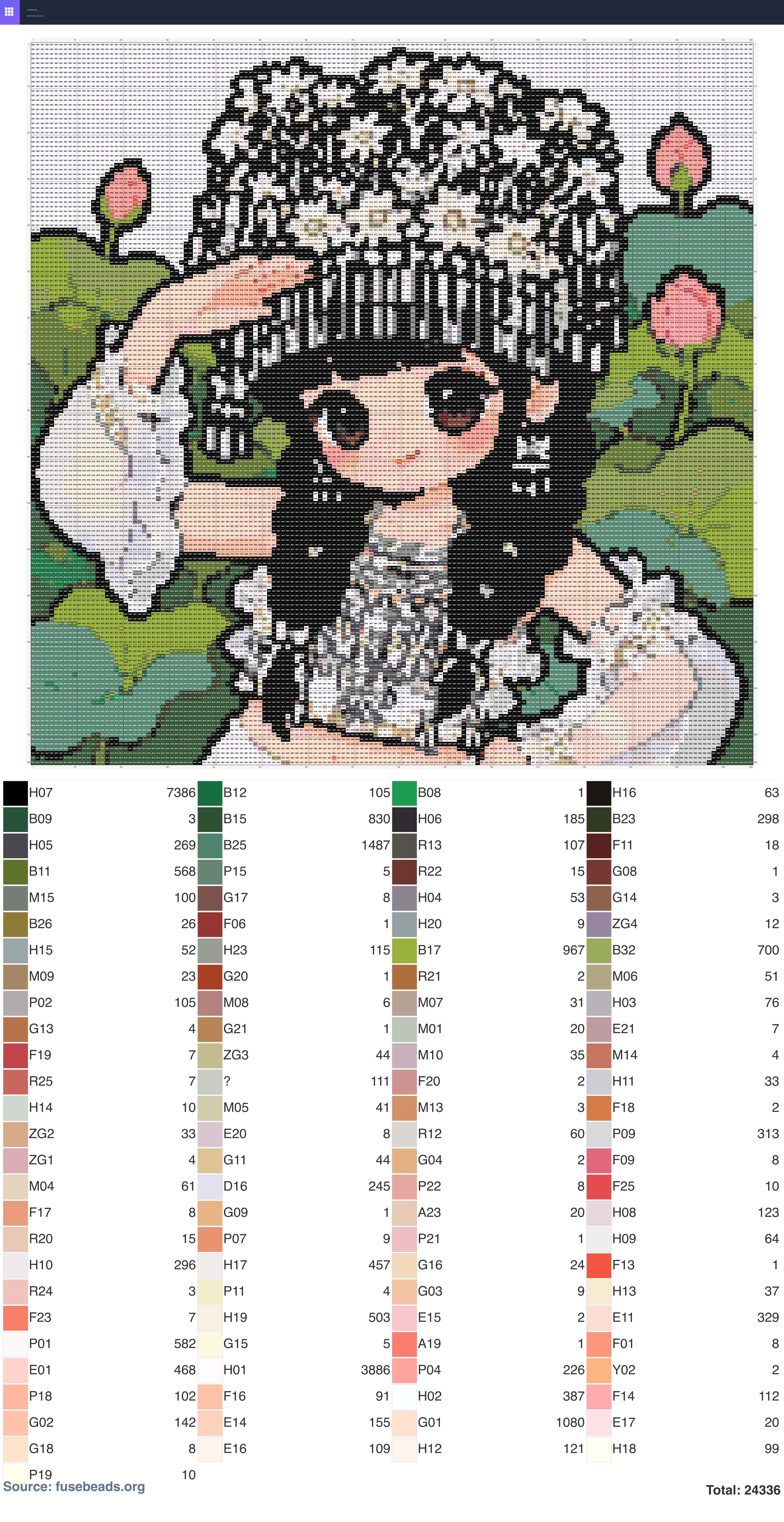 Miao Girl 2 perler beads pattern