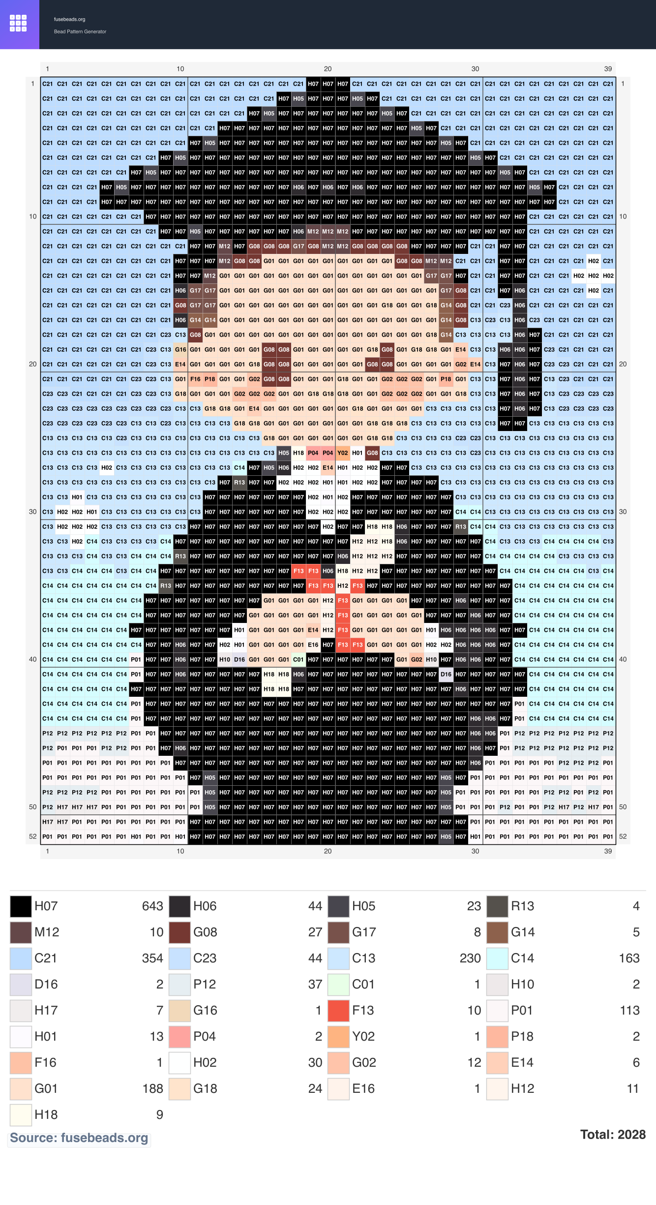 Kawaii #1128 perler beads pattern
