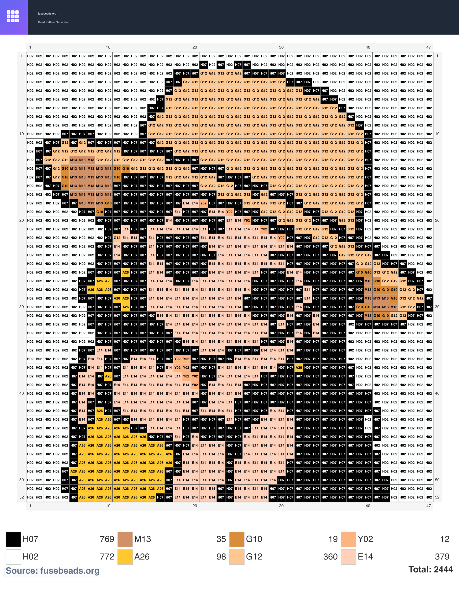 Kawaii #1153 perler beads pattern