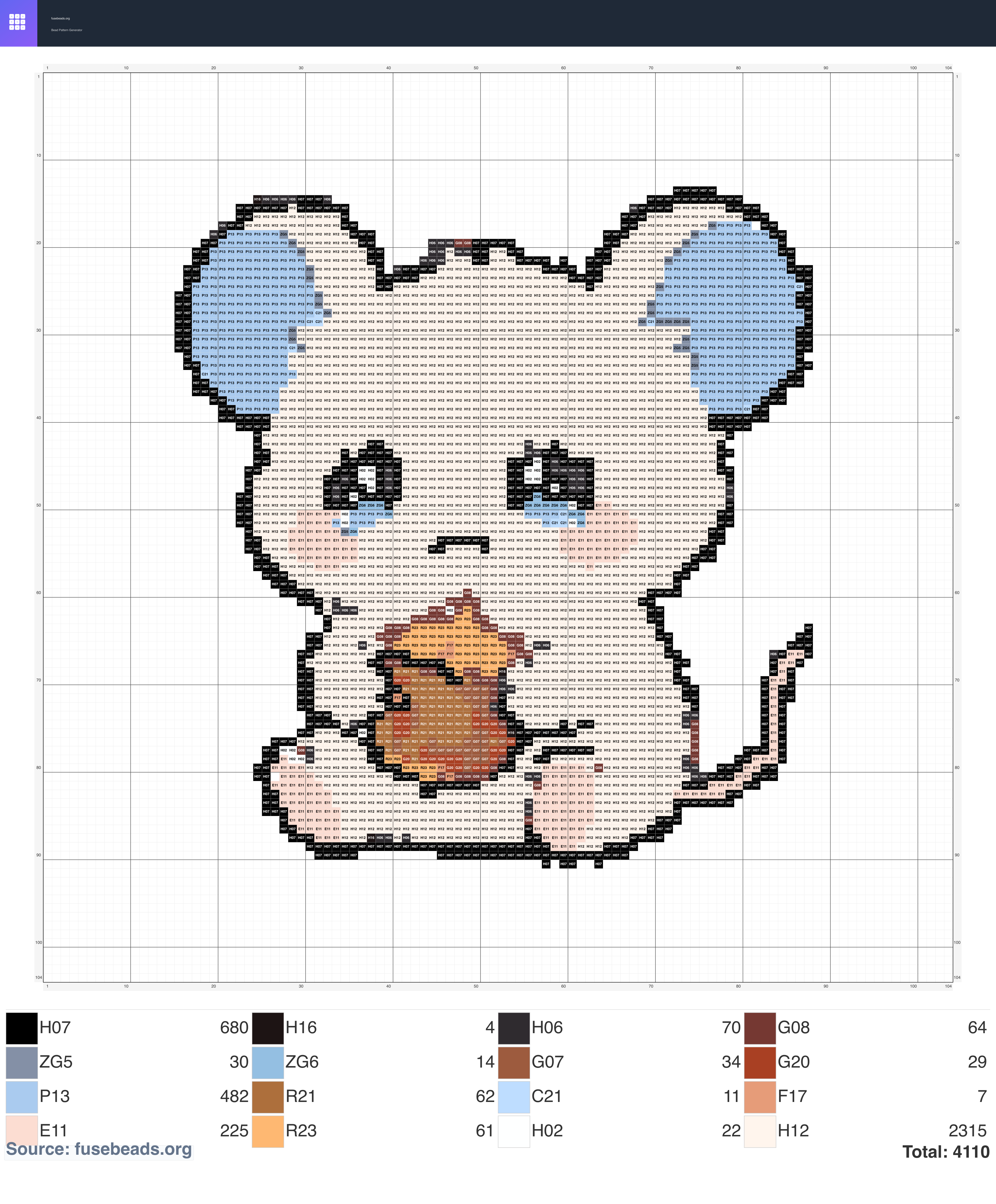 Kawaii #1162 perler beads pattern