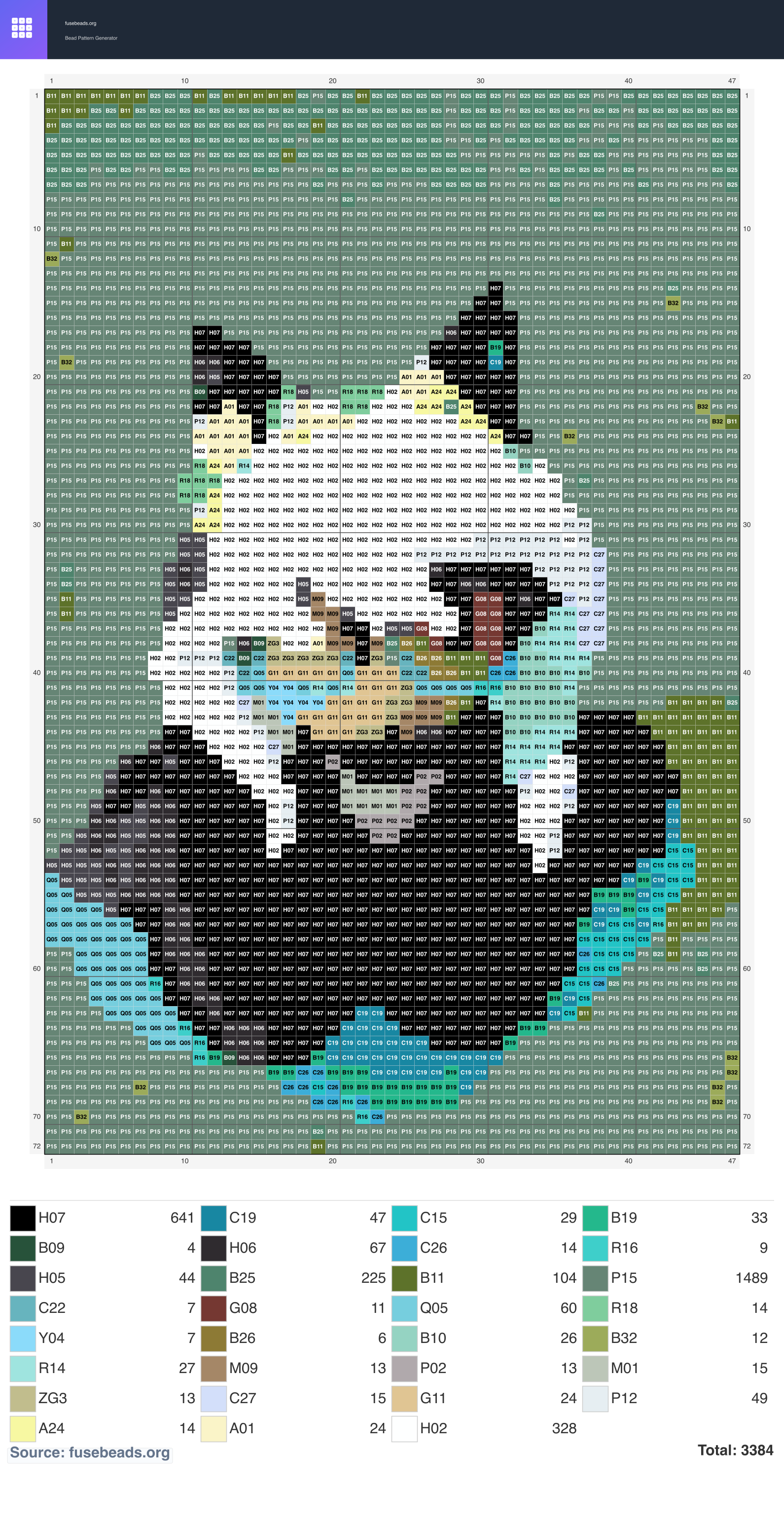 Kawaii #1181 perler beads pattern