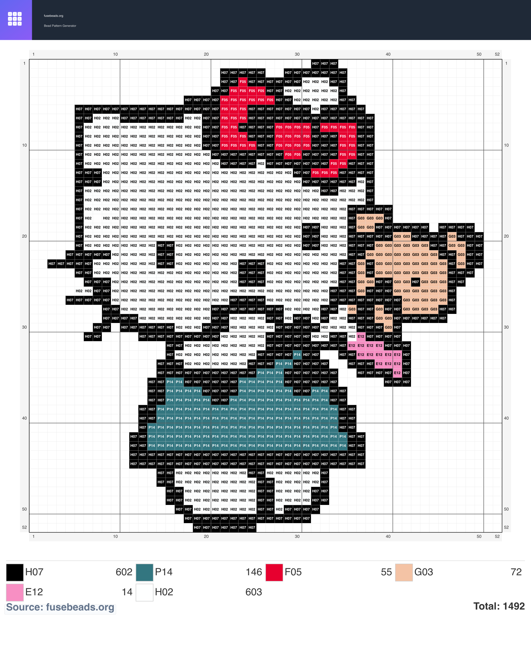 Bear Hello Kitty perler beads pattern