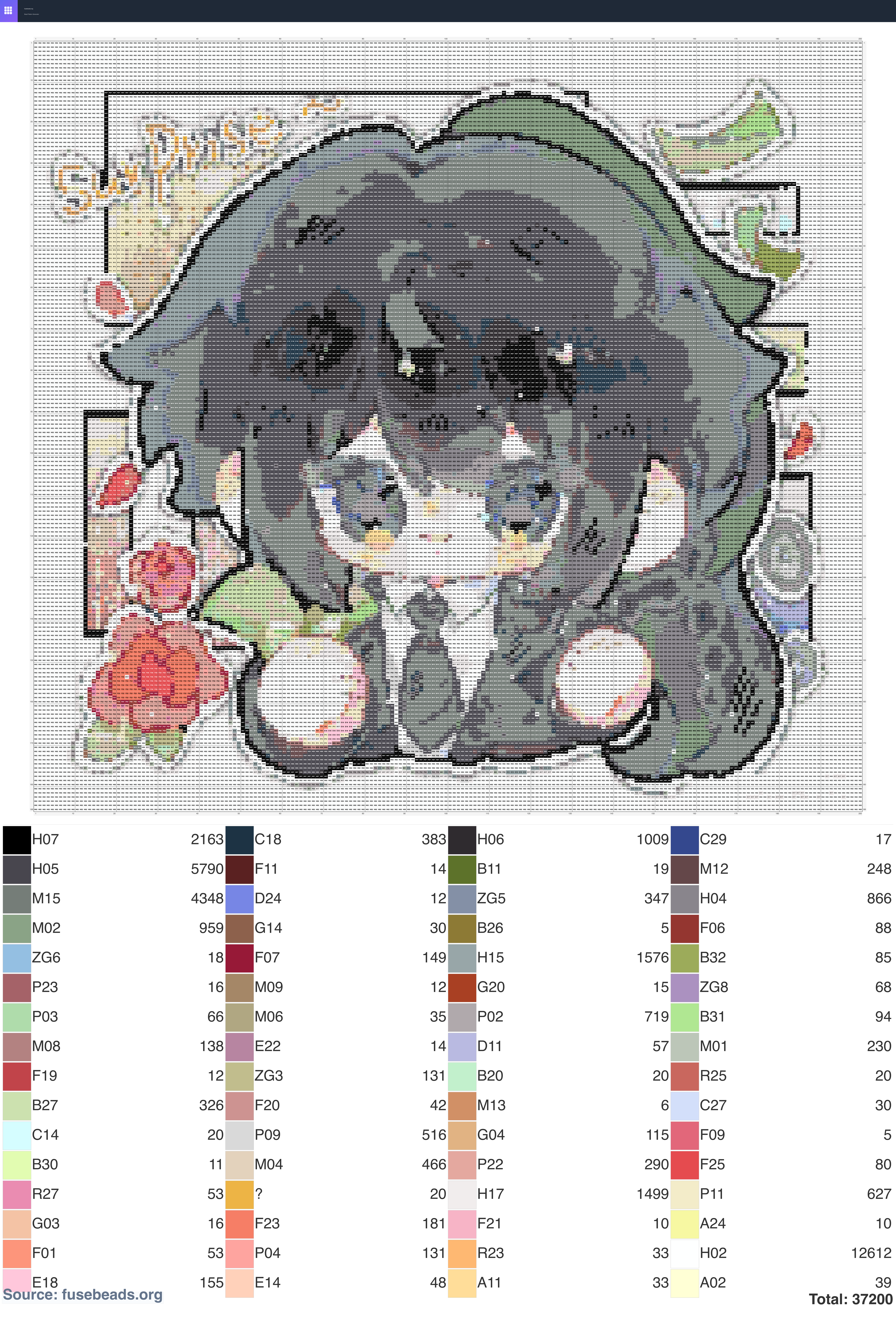 Kawaii #1314 perler beads pattern
