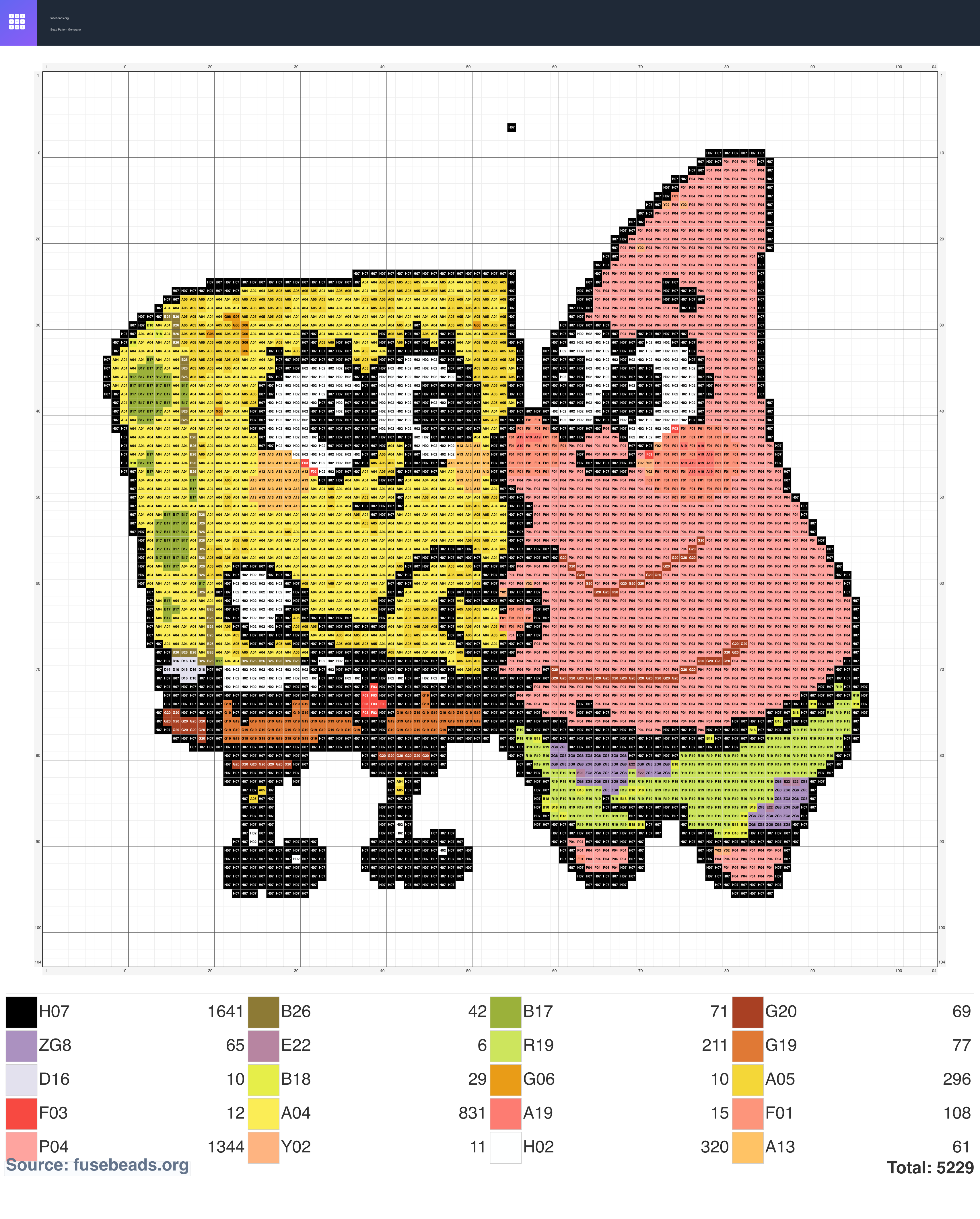 SpongeBob perler beads pattern