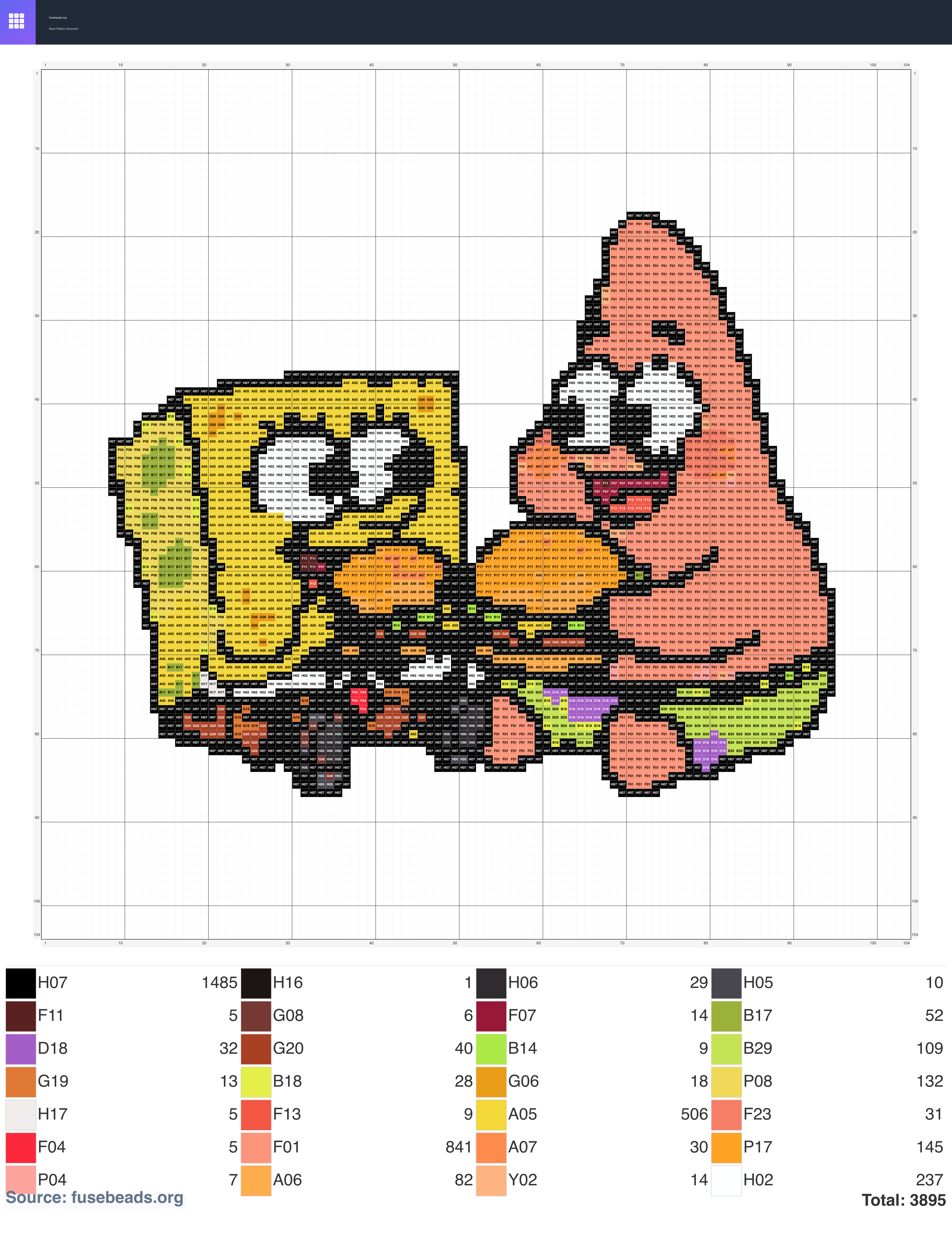 Burger SpongeBob perler beads pattern