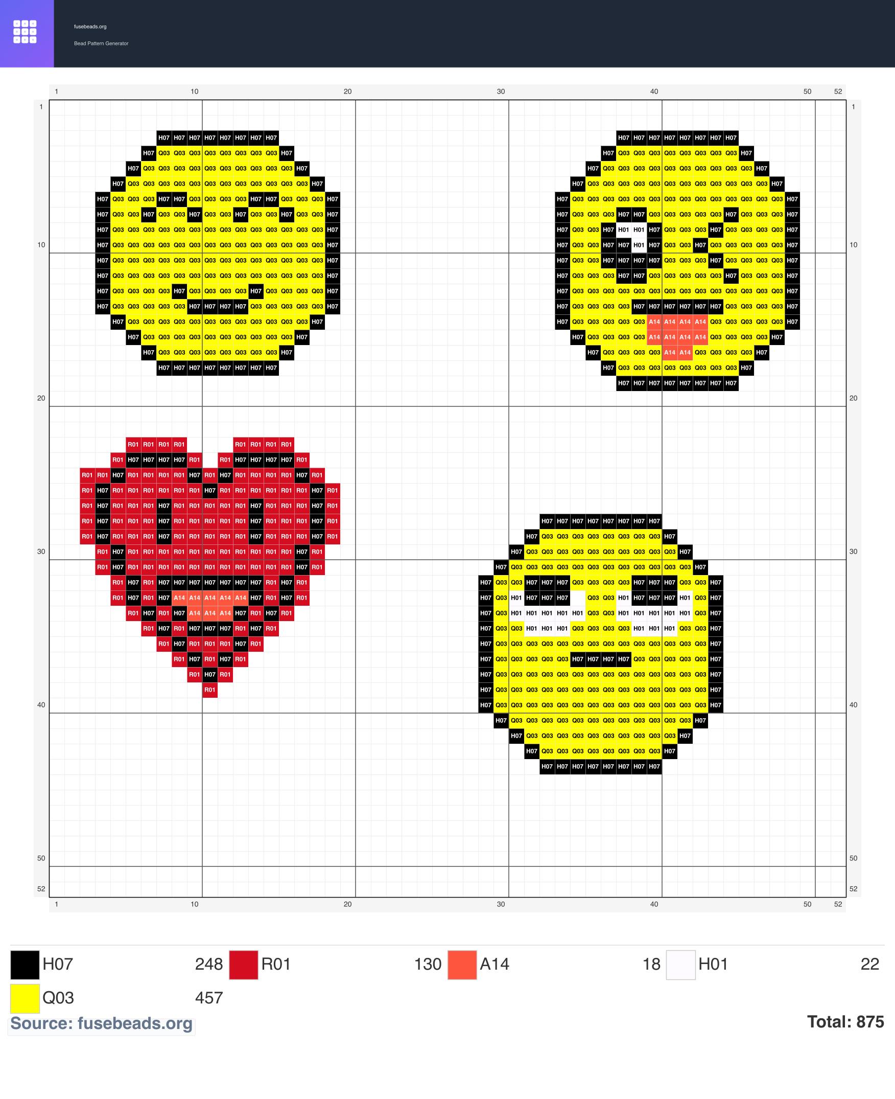 Emoji perler beads pattern