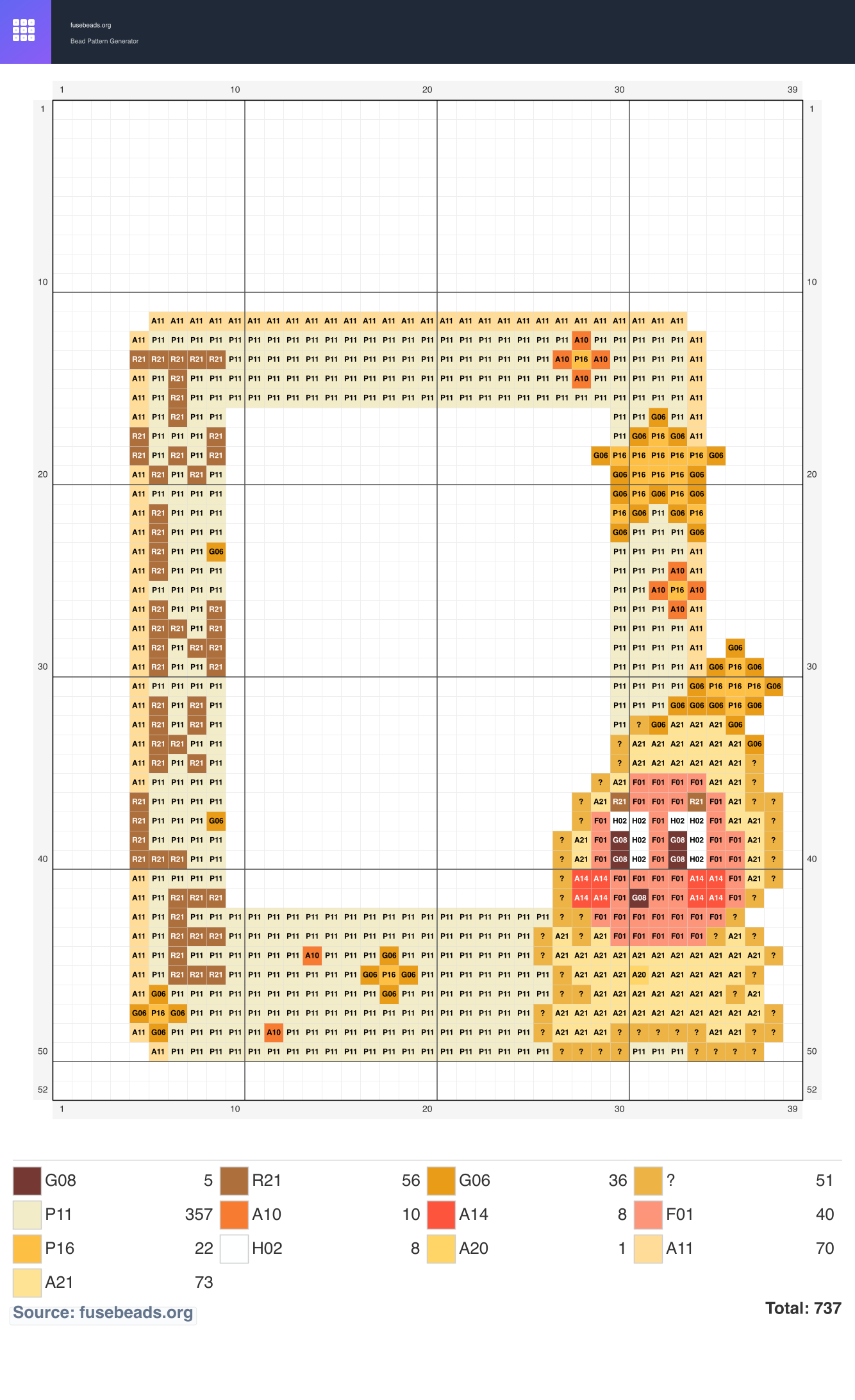 Frame perler beads pattern