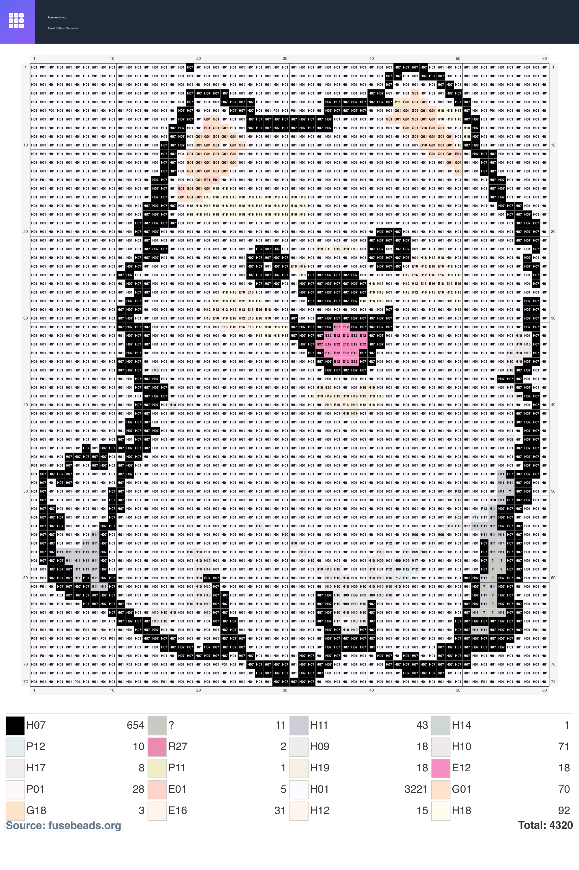 White Puppy perler beads pattern