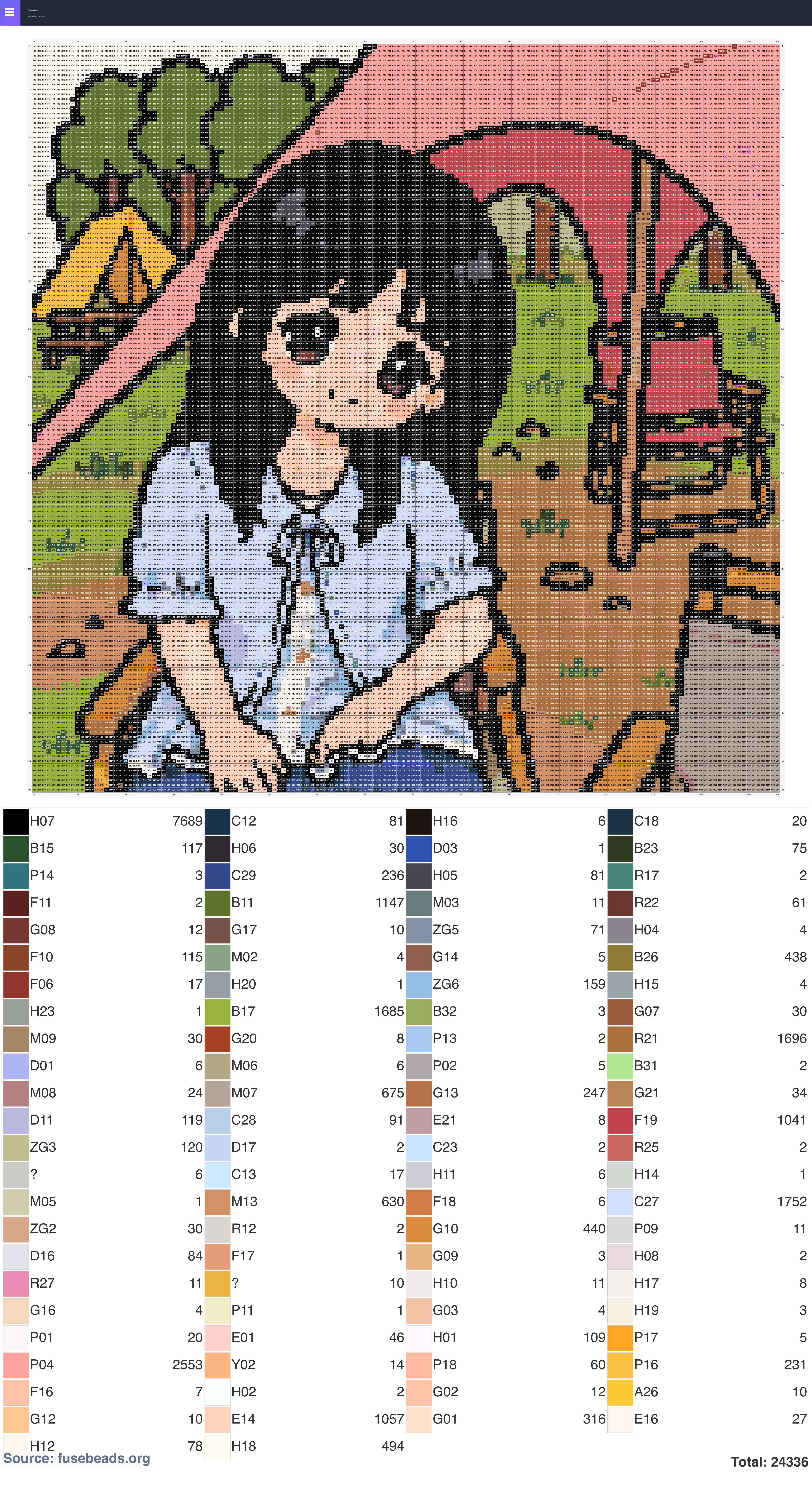 Kawaii #660 perler beads pattern