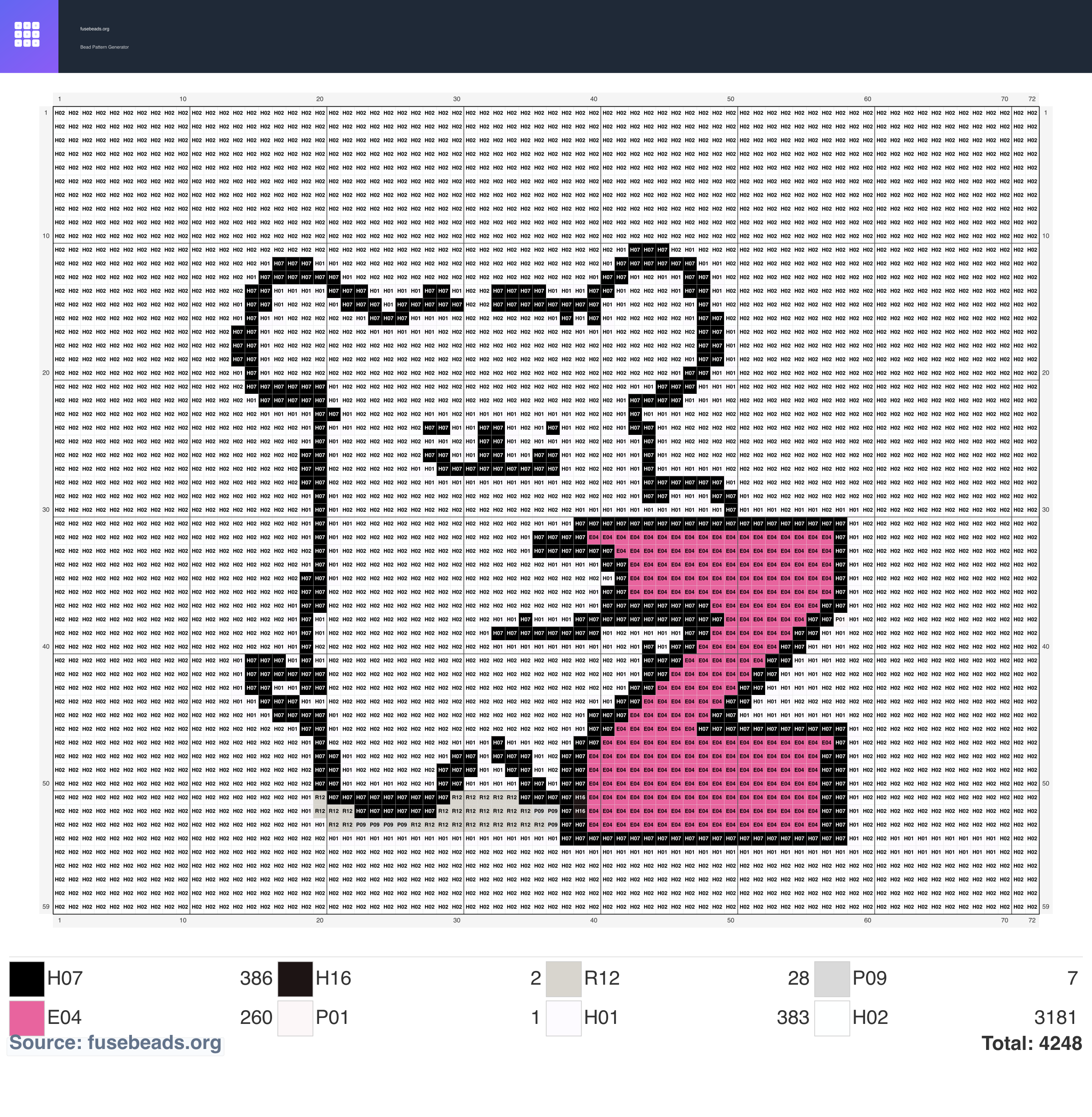 Z perler beads pattern
