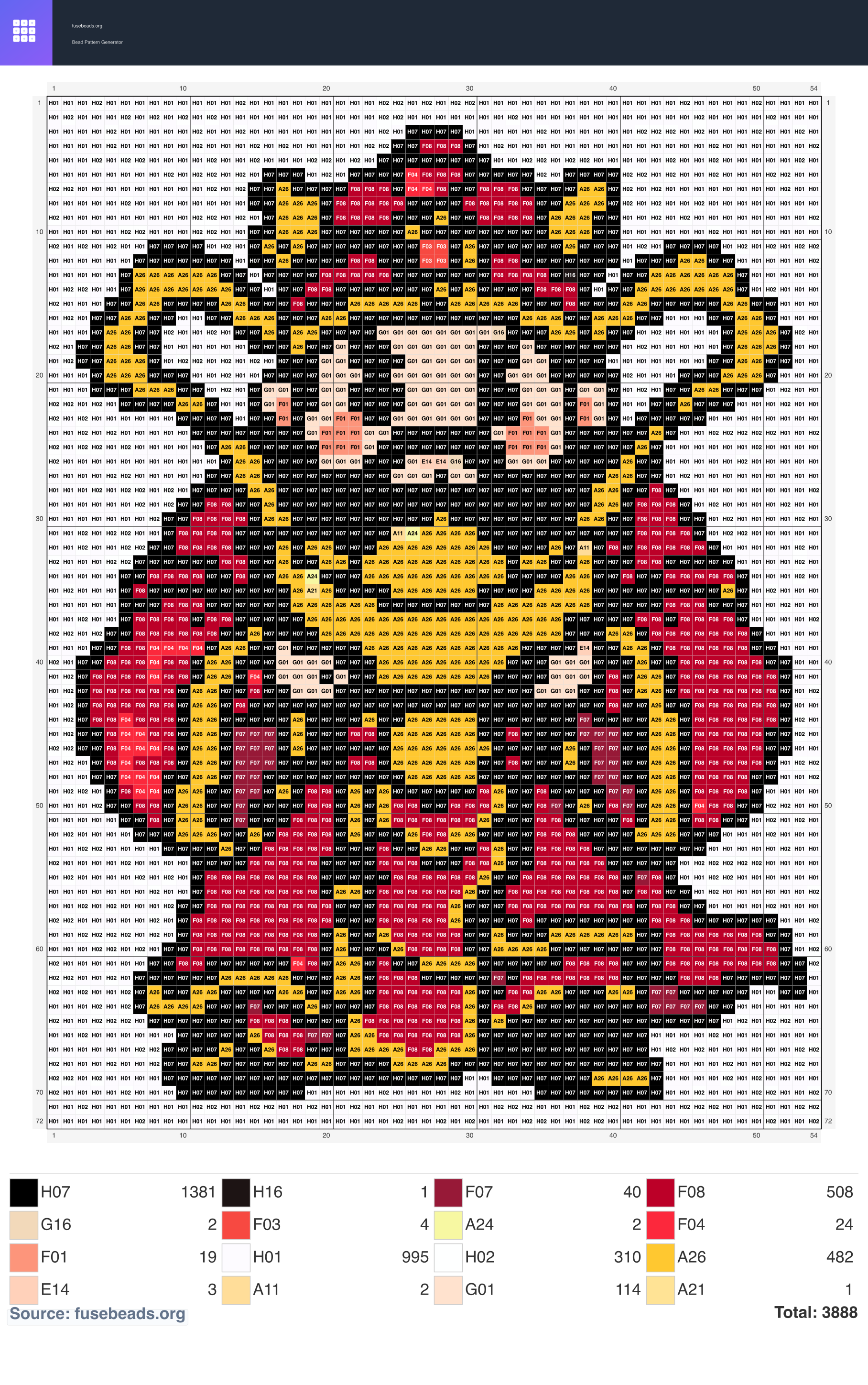 Fortune God perler beads pattern