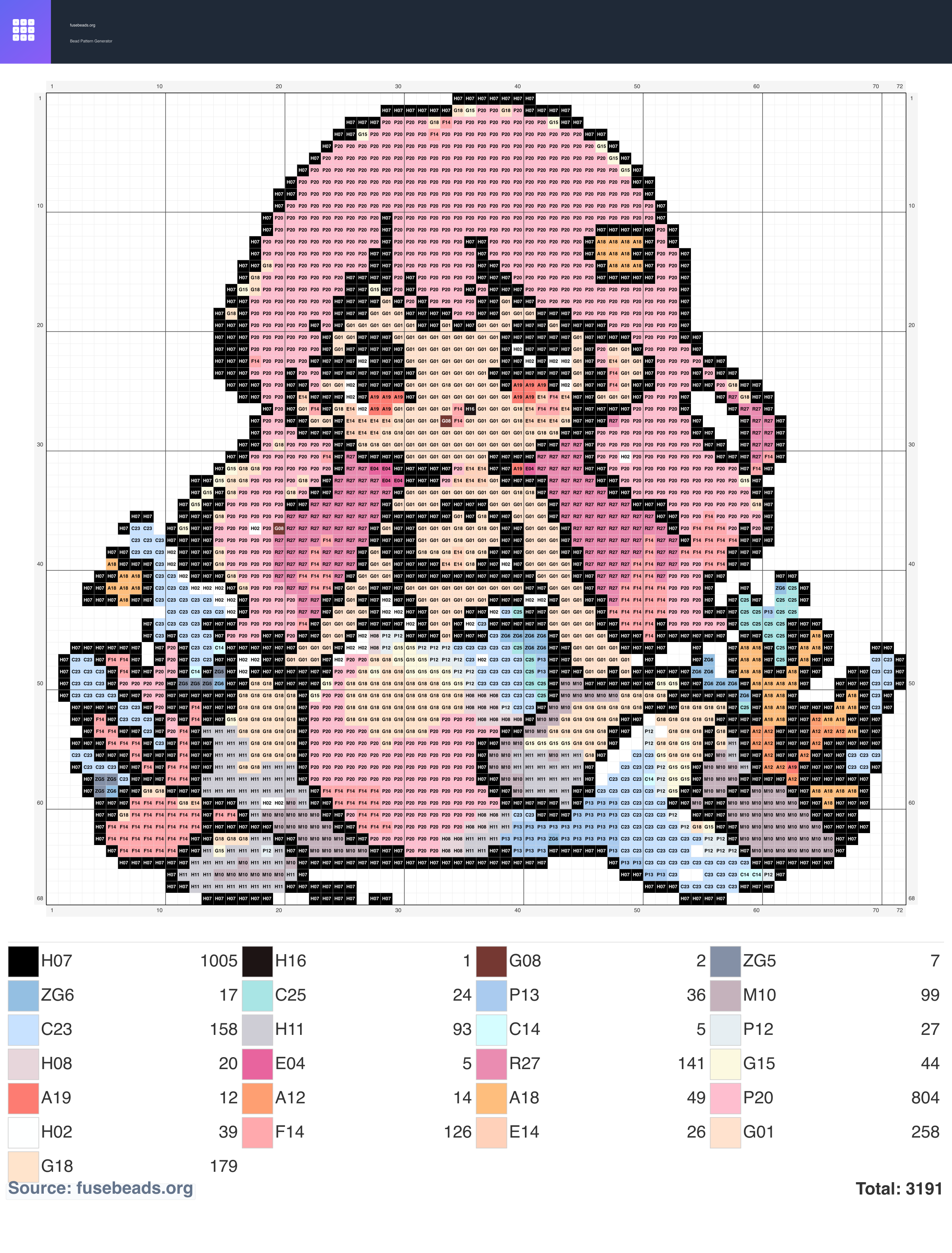 Fish perler beads pattern